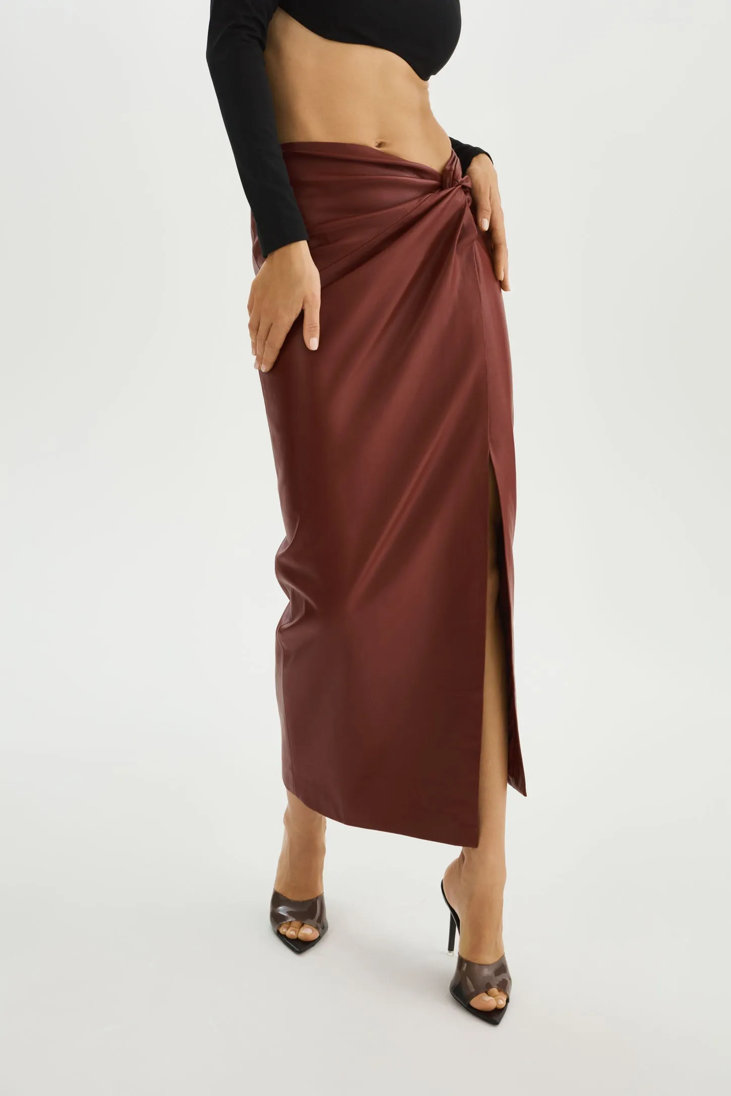 EILEEN | Faux Leather  Maxi Skirt