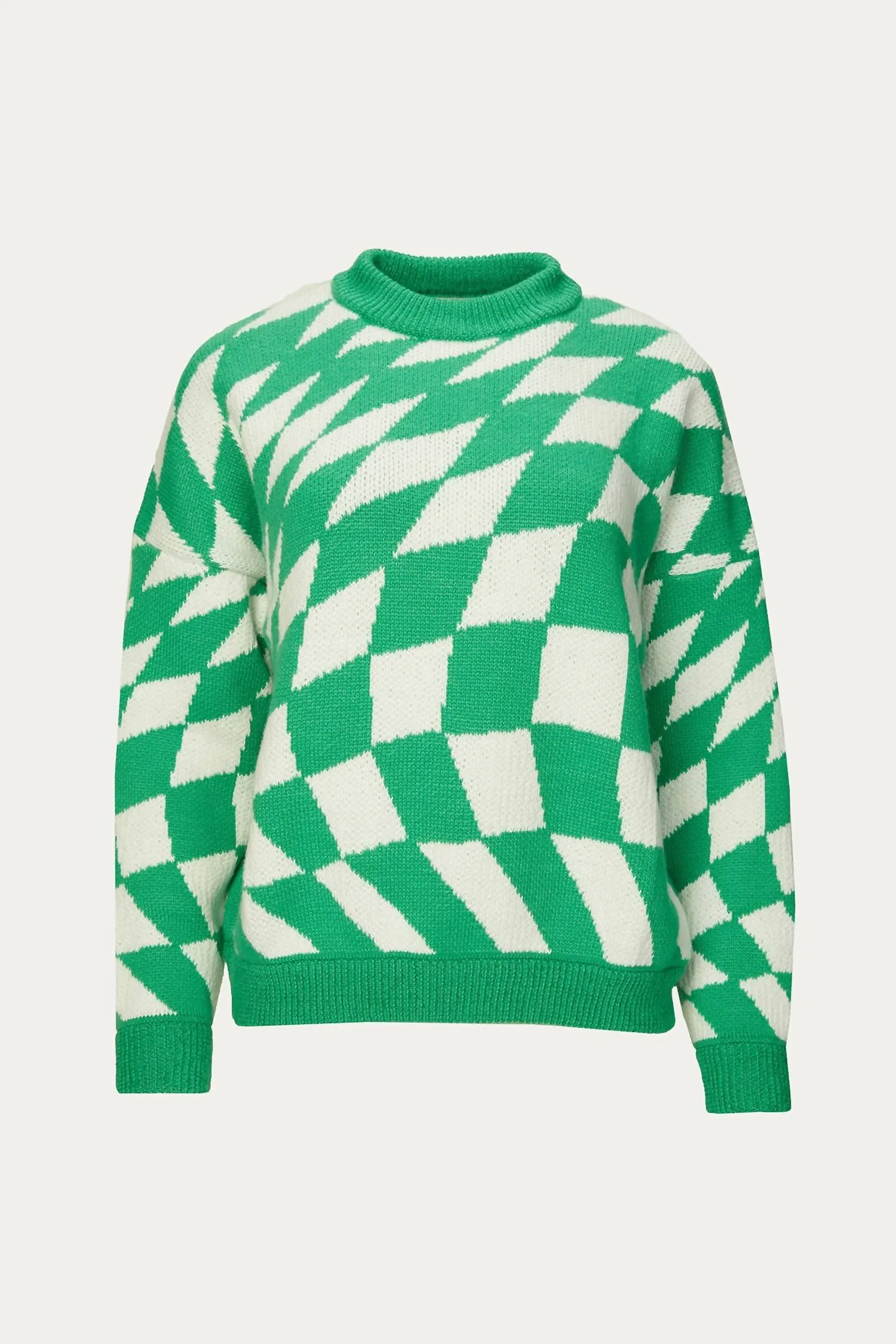 Emma Sweater In Green/white