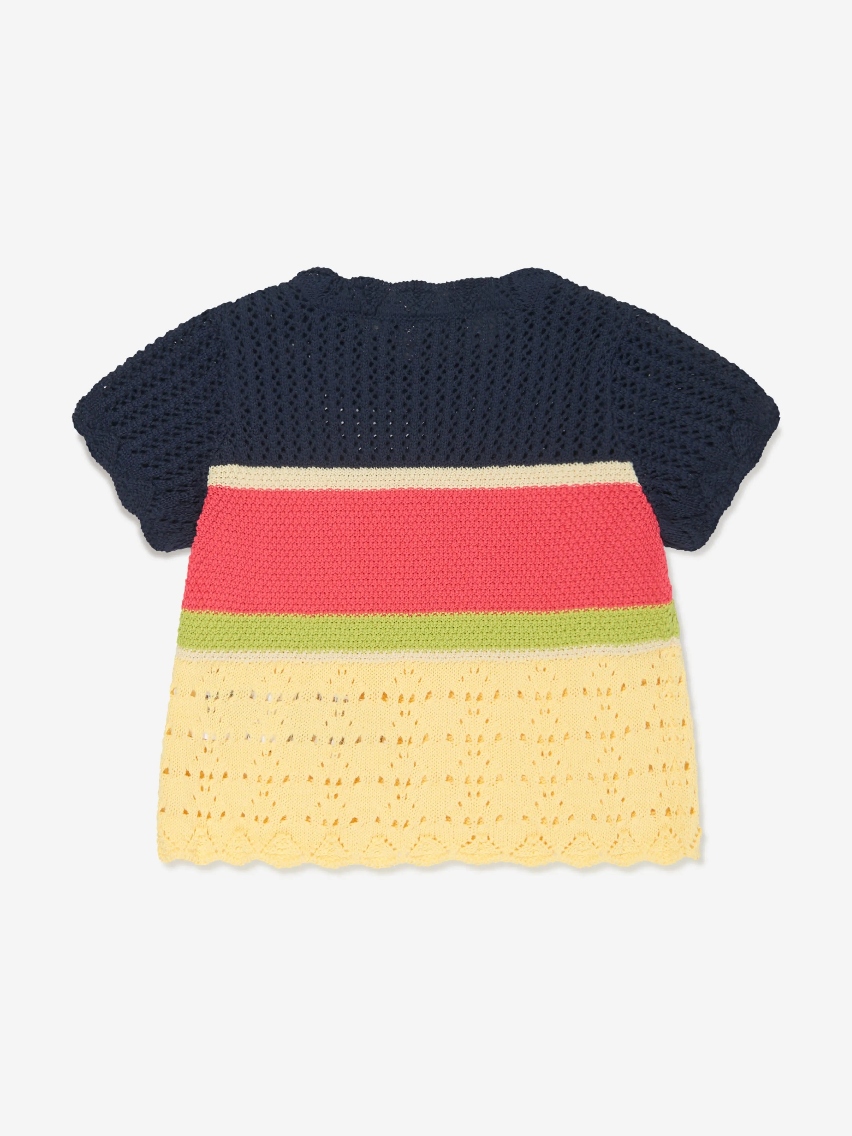 Emporio Armani Girls Crochet Knit T-Shirt in Multicolour