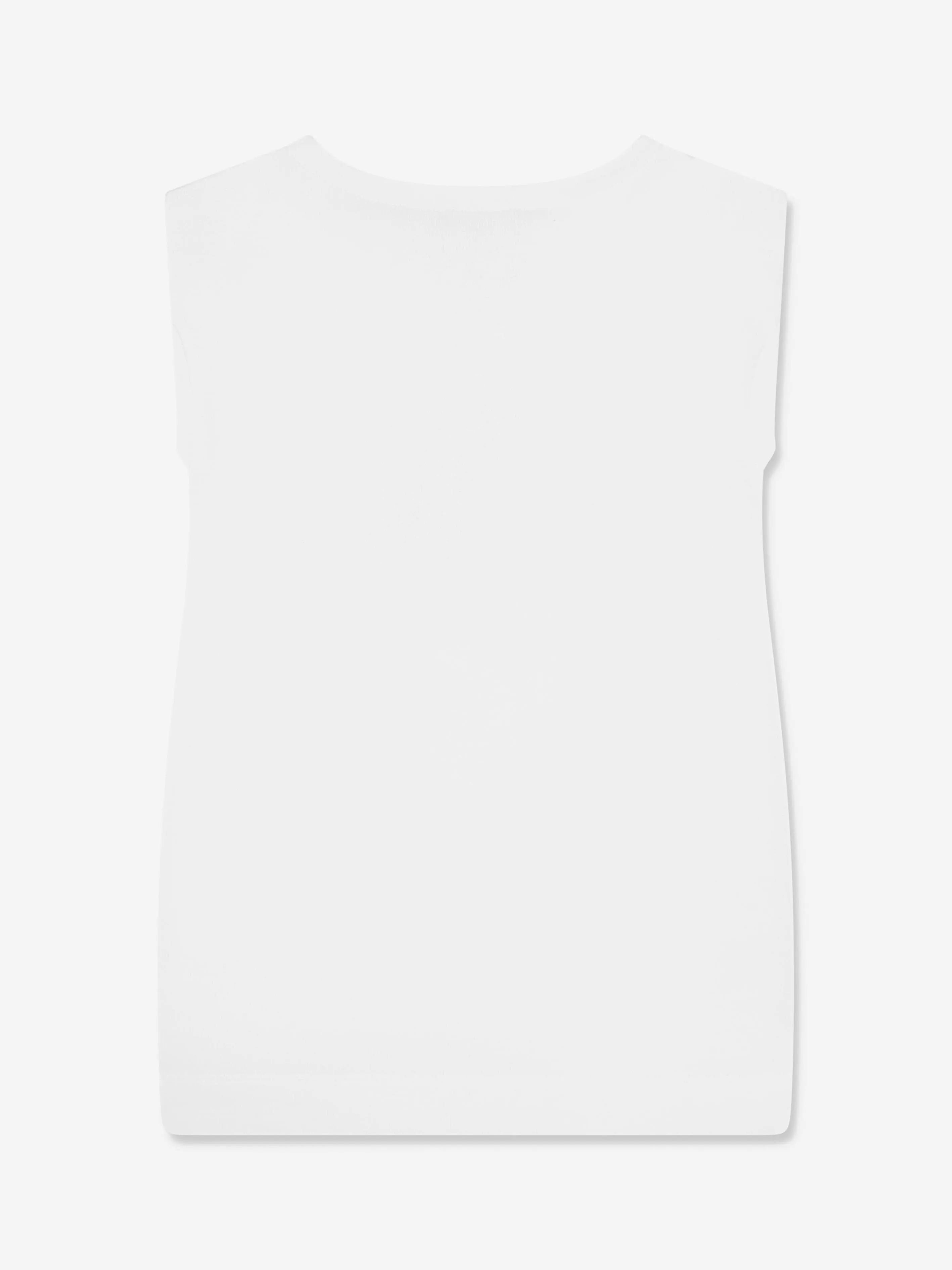 Emporio Armani Girls Sleeveless Logo Dress In White