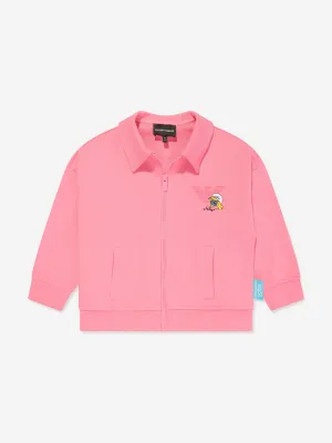 Emporio Armani Girls Zip Up Top in Pink
