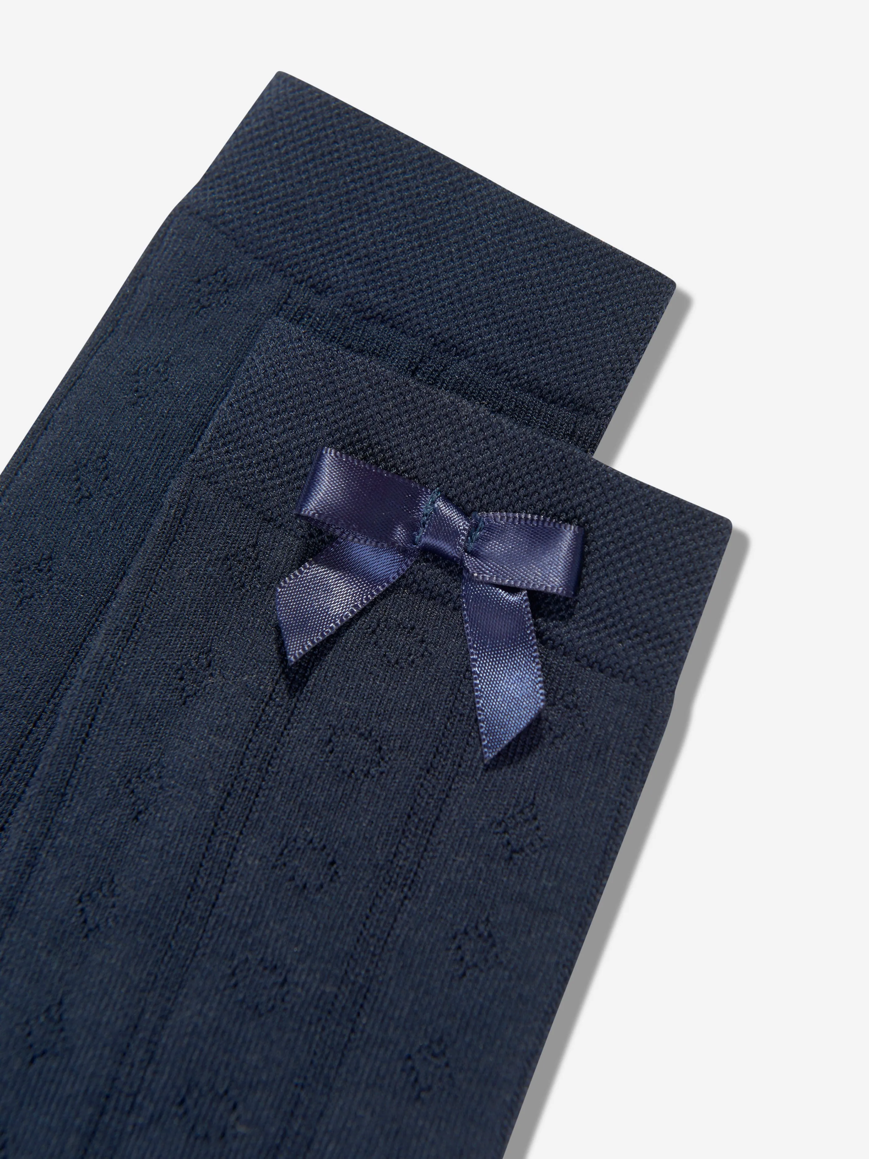 Falke Girls Ajour Knee-High Socks in Navy