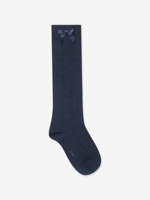 Falke Girls Ajour Knee-High Socks in Navy