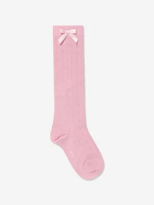 Falke Girls Ajour Knee-High Socks in Pink