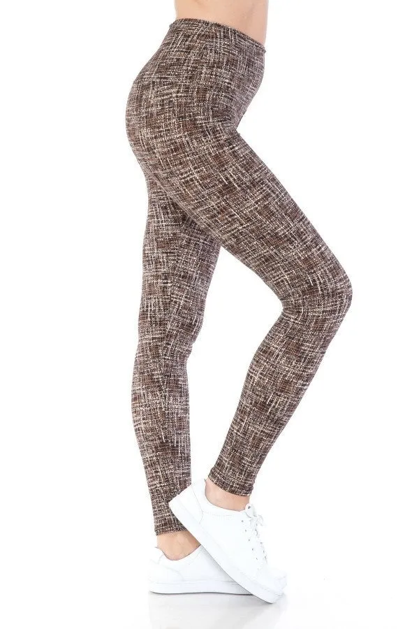 FASHNZFAB Yoga Style Banded Lined Multi Printed Knit Legging With High Waist