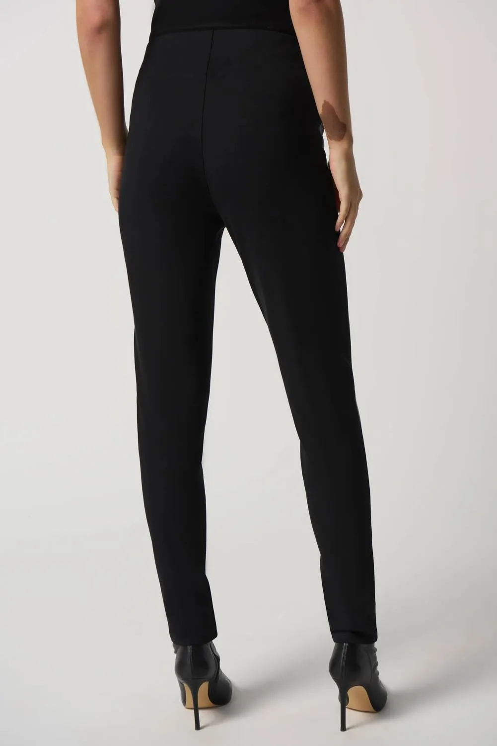 Faux-Leather Panel Leggings In Black