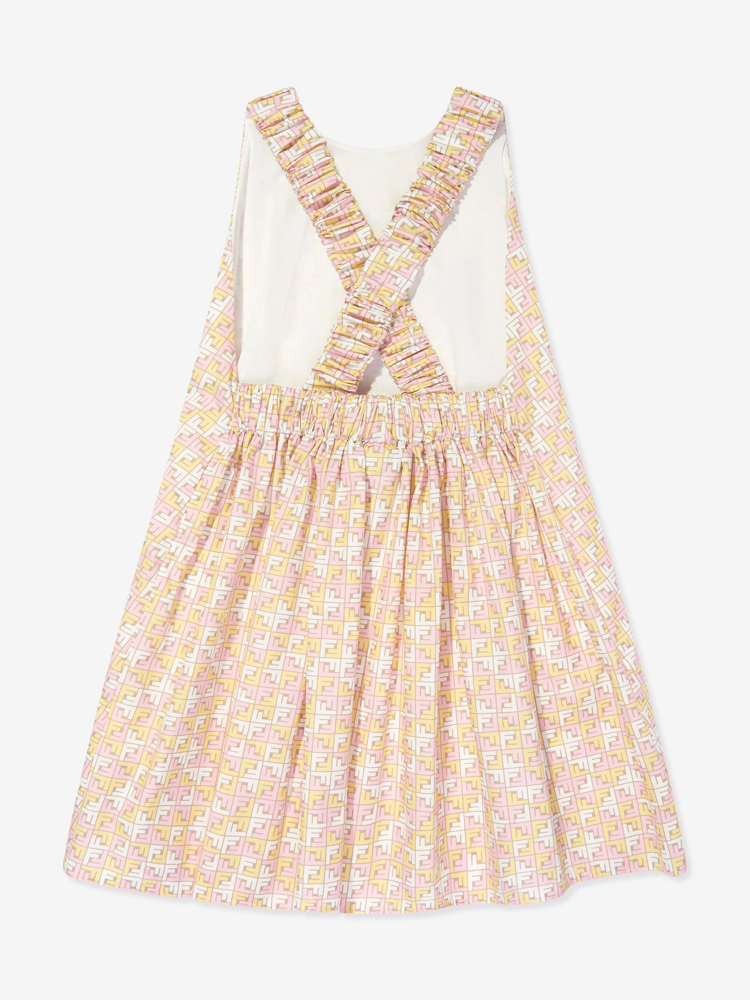 Fendi Girls Micro Logo Sleeveless Dress in Multicolour