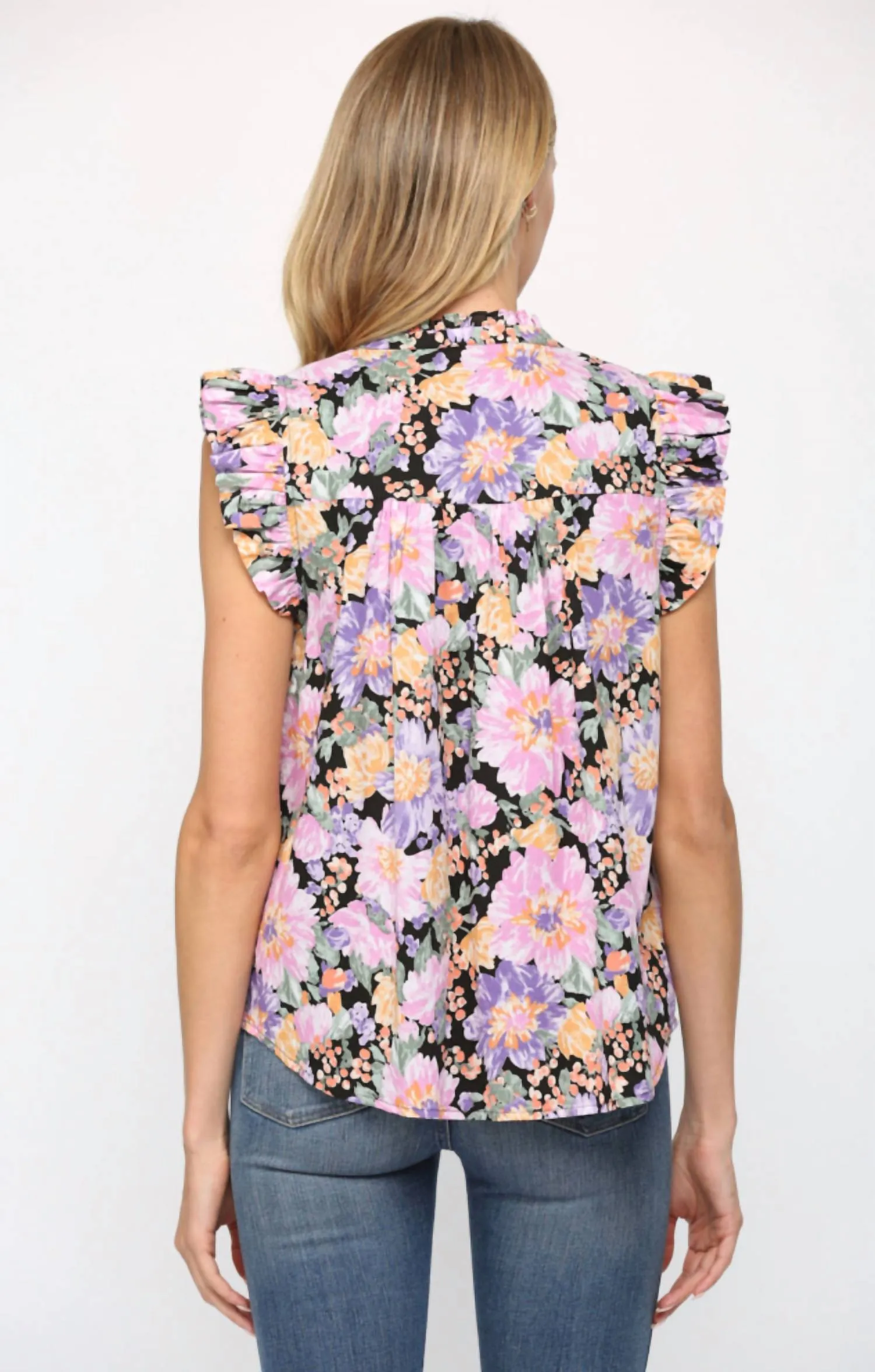 Floral Sleeveless Top In Multi