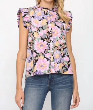 Floral Sleeveless Top In Multi