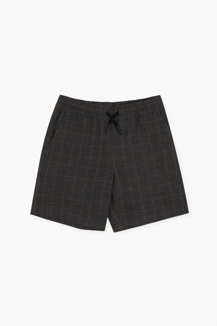 Forever 21 Kids Plaid Drawstring Shorts (Girls   Boys) Grey/Multi Forever 21