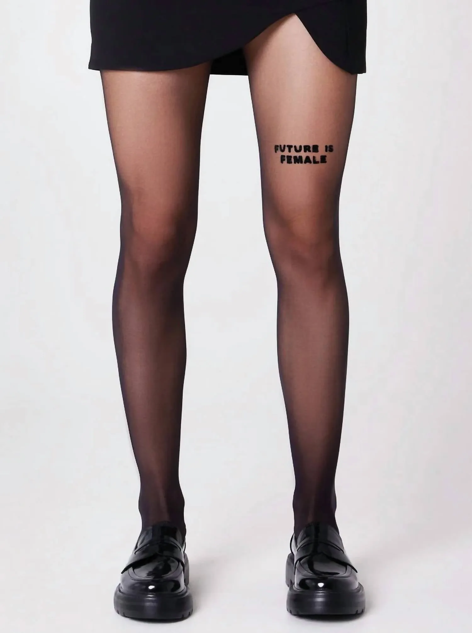 Future Is Female Statement Tights In Black