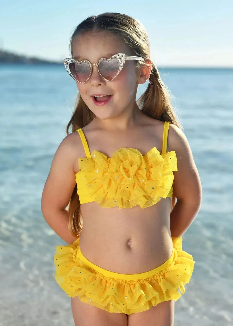 Girls Alissia Sparkle Bikini in Yellow