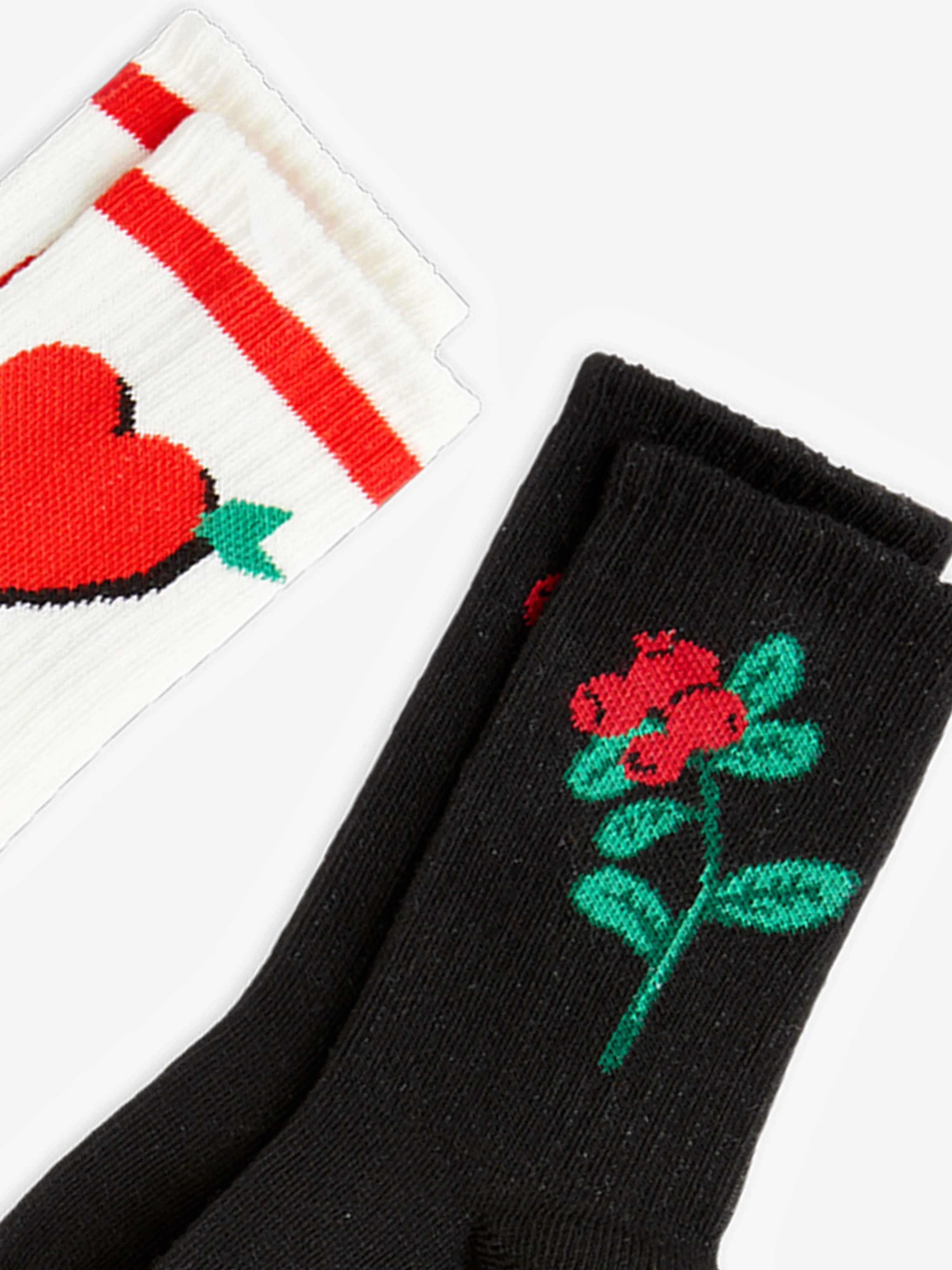 Girls Arrowed Heart 2 Pack Socks in Multicolour