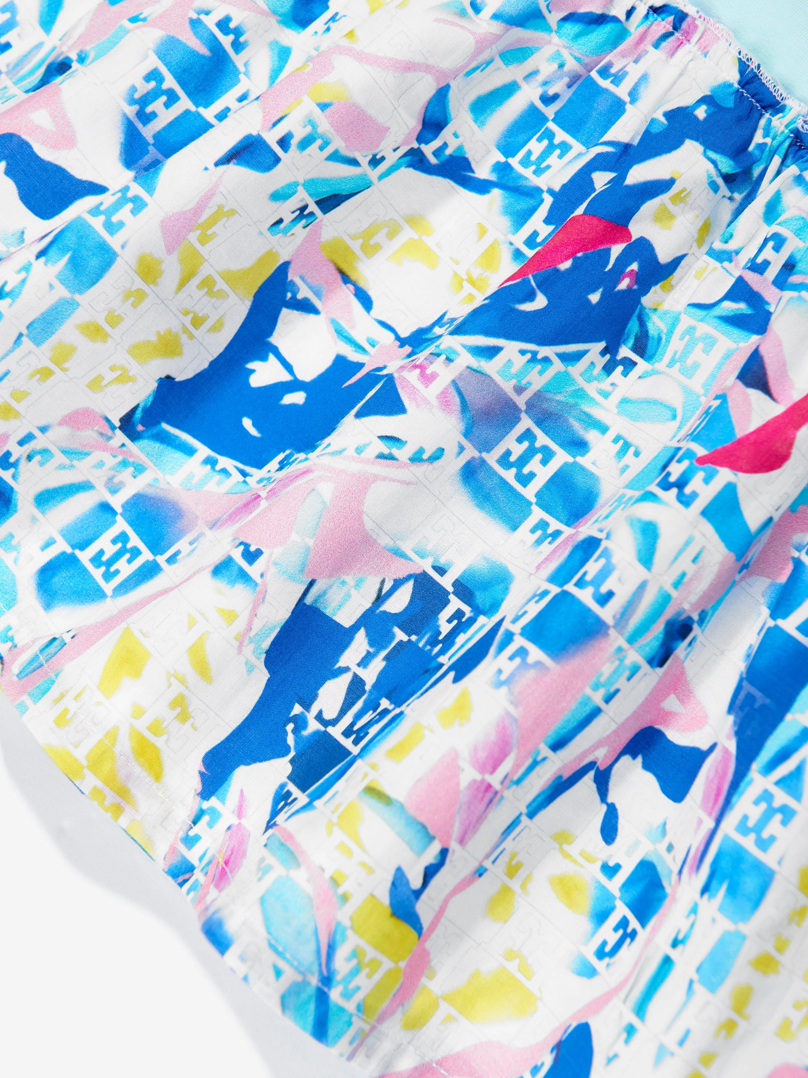 Girls Batiste Printed Dress in Blue