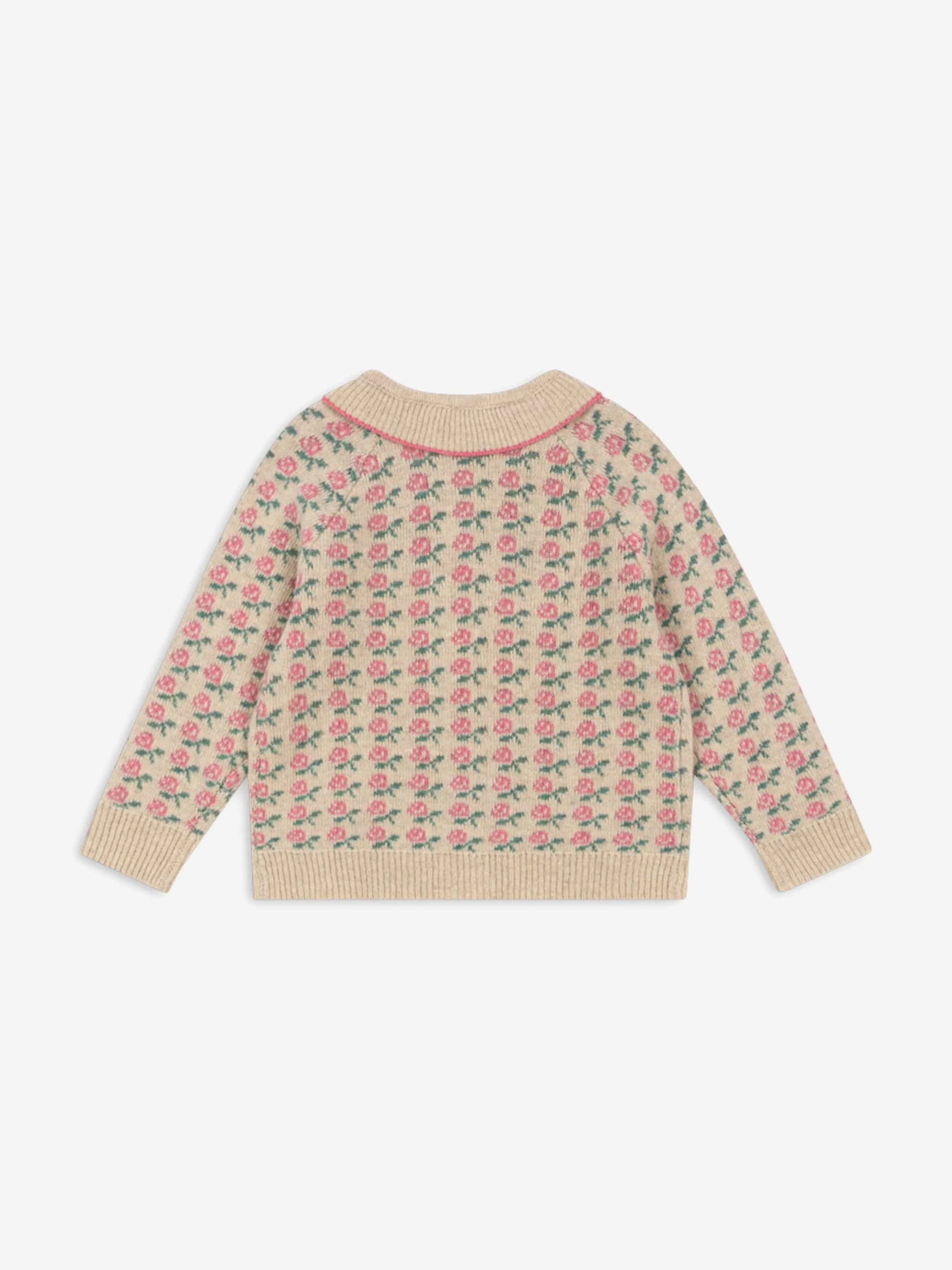 Girls Belou Knit Cardigan in Beige