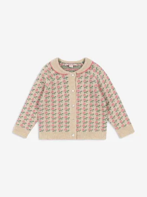Girls Belou Knit Cardigan in Beige