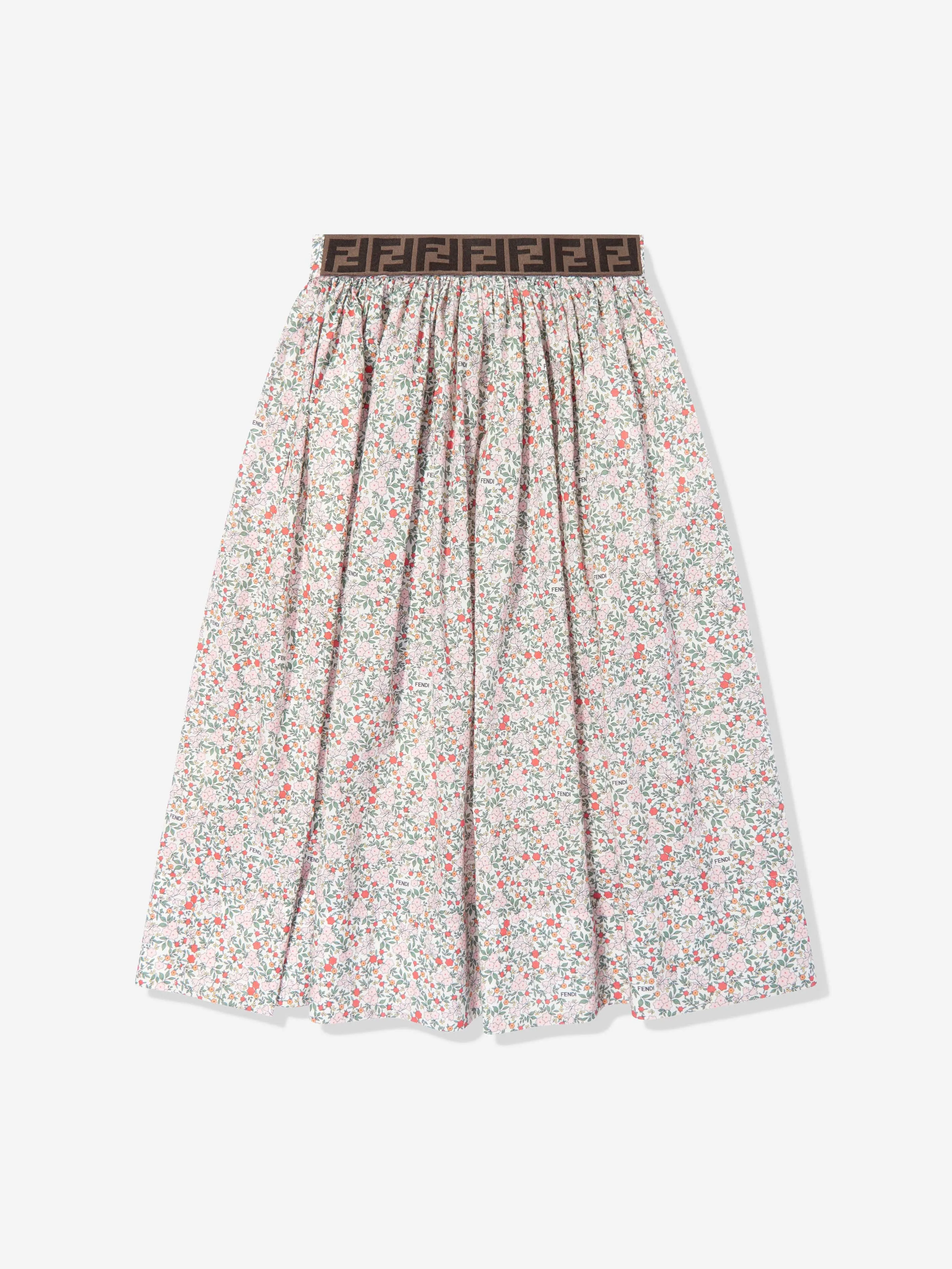 Girls Blooming Print Skirt in Multicolour