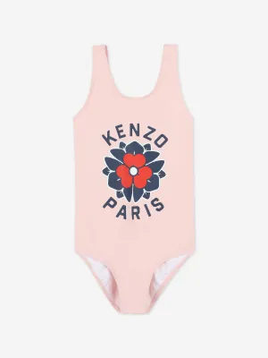 Girls Boke Flower Swimsuit in Pink
