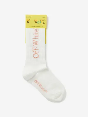 Girls Bookish Long Socks in White