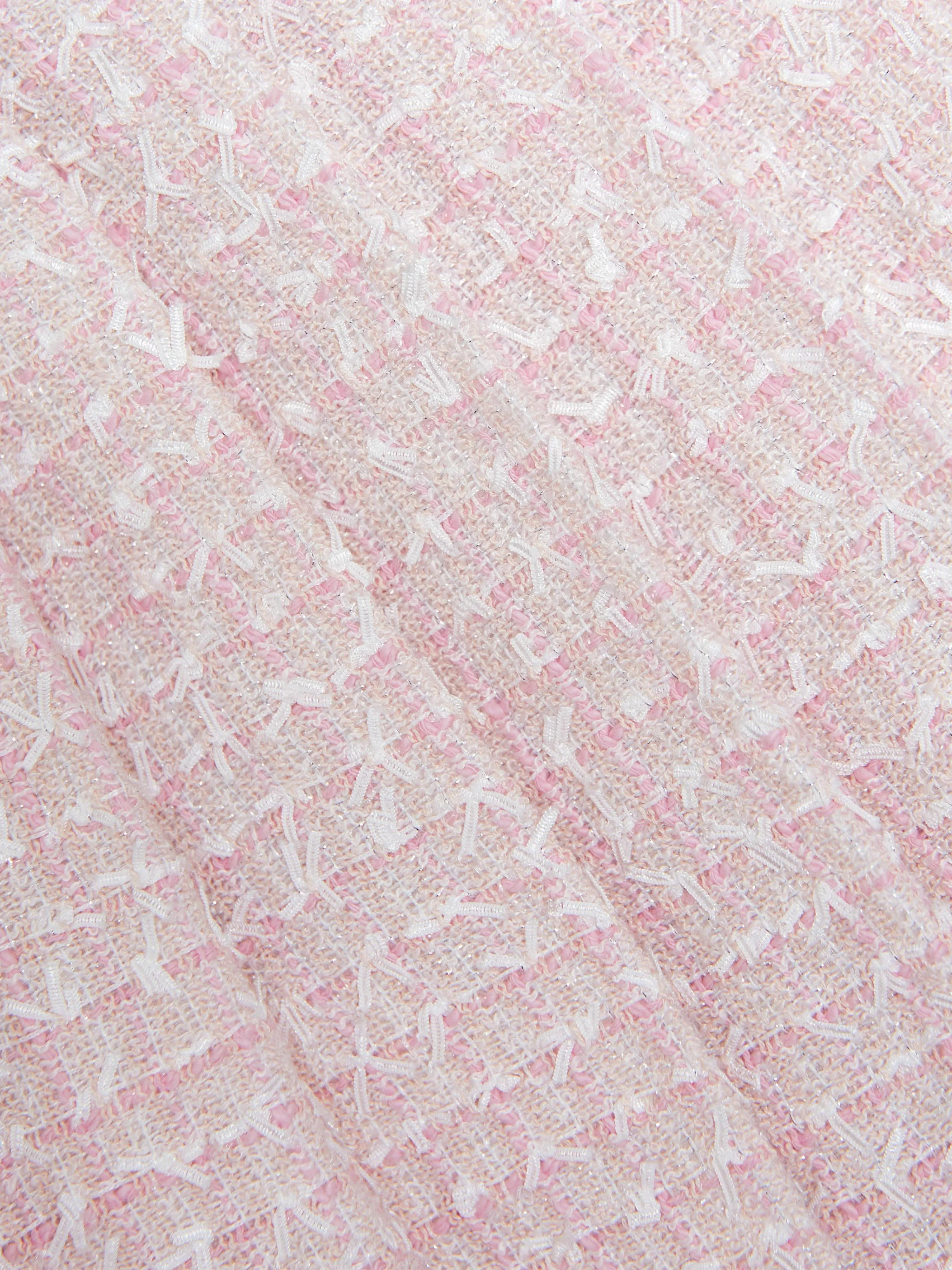 Girls Bow Boucle Skirt in Pink