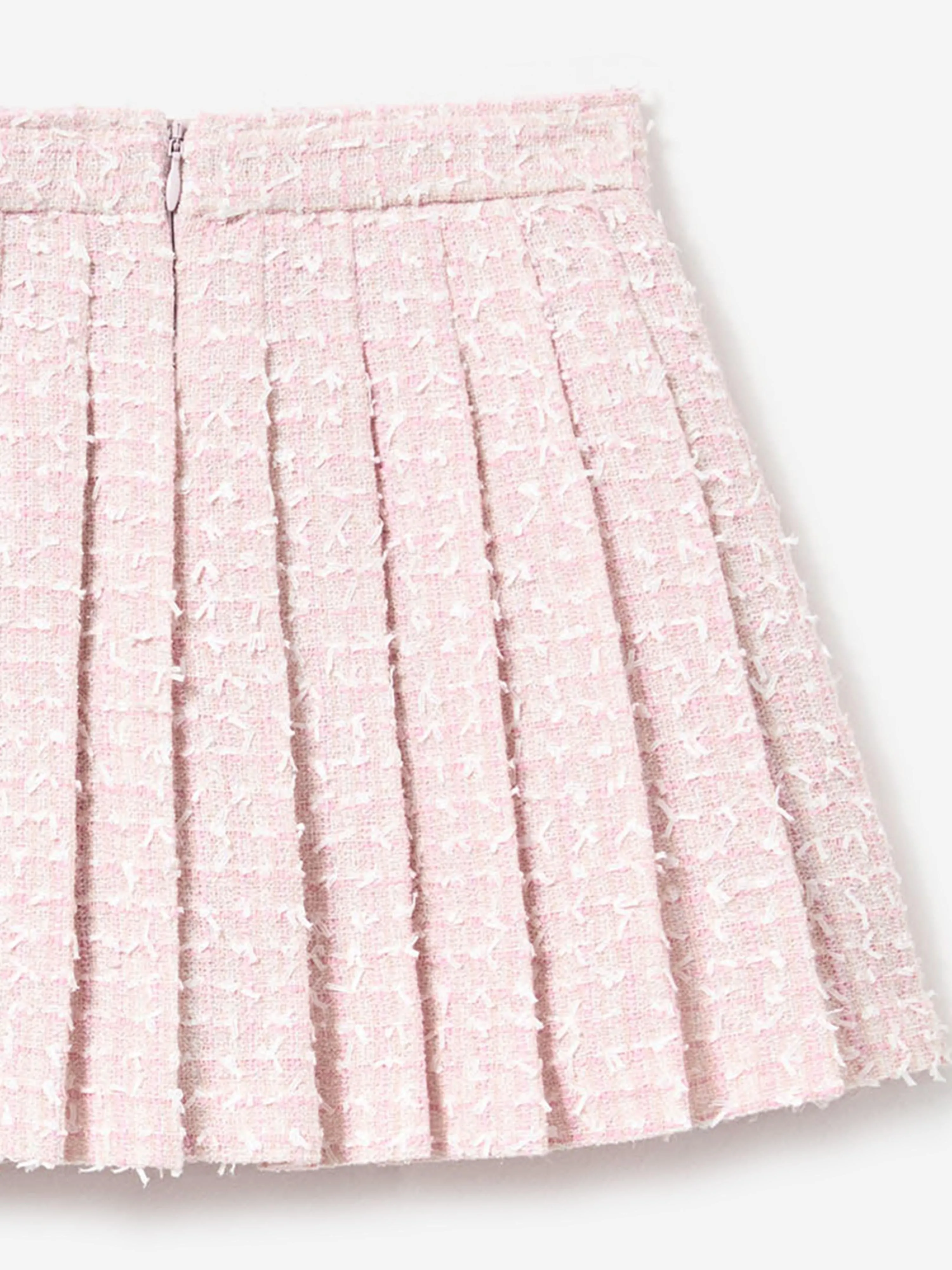 Girls Bow Boucle Skirt in Pink