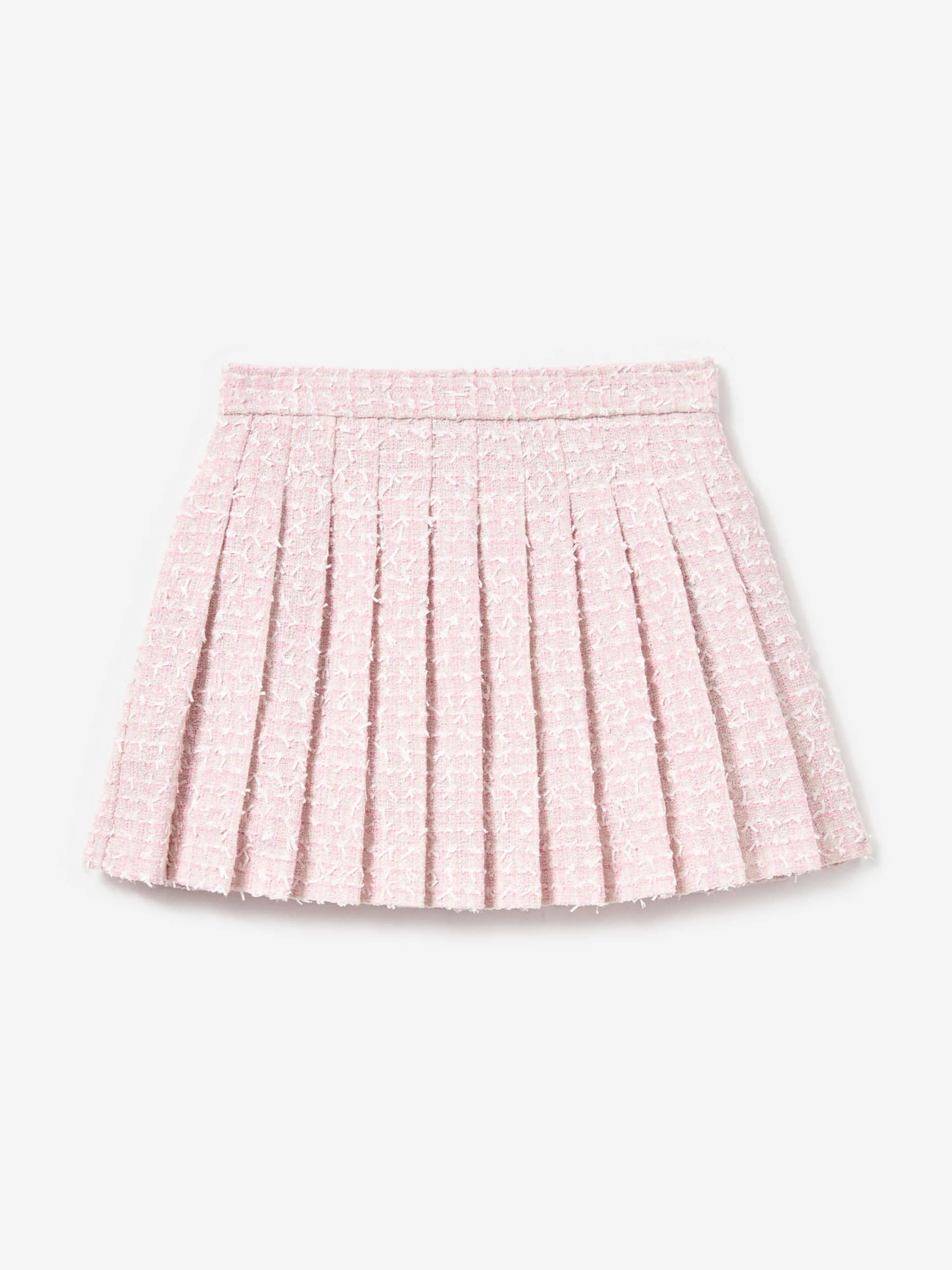 Girls Bow Boucle Skirt in Pink
