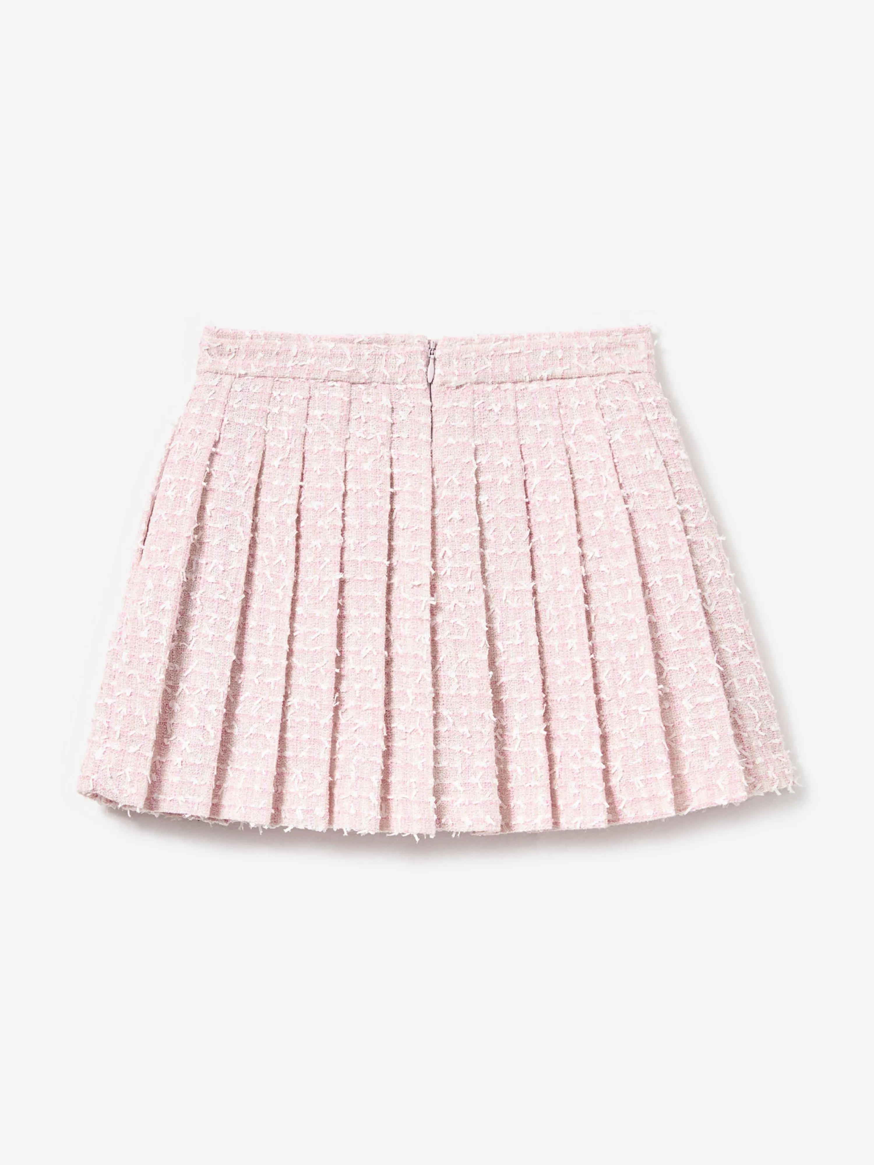 Girls Bow Boucle Skirt in Pink