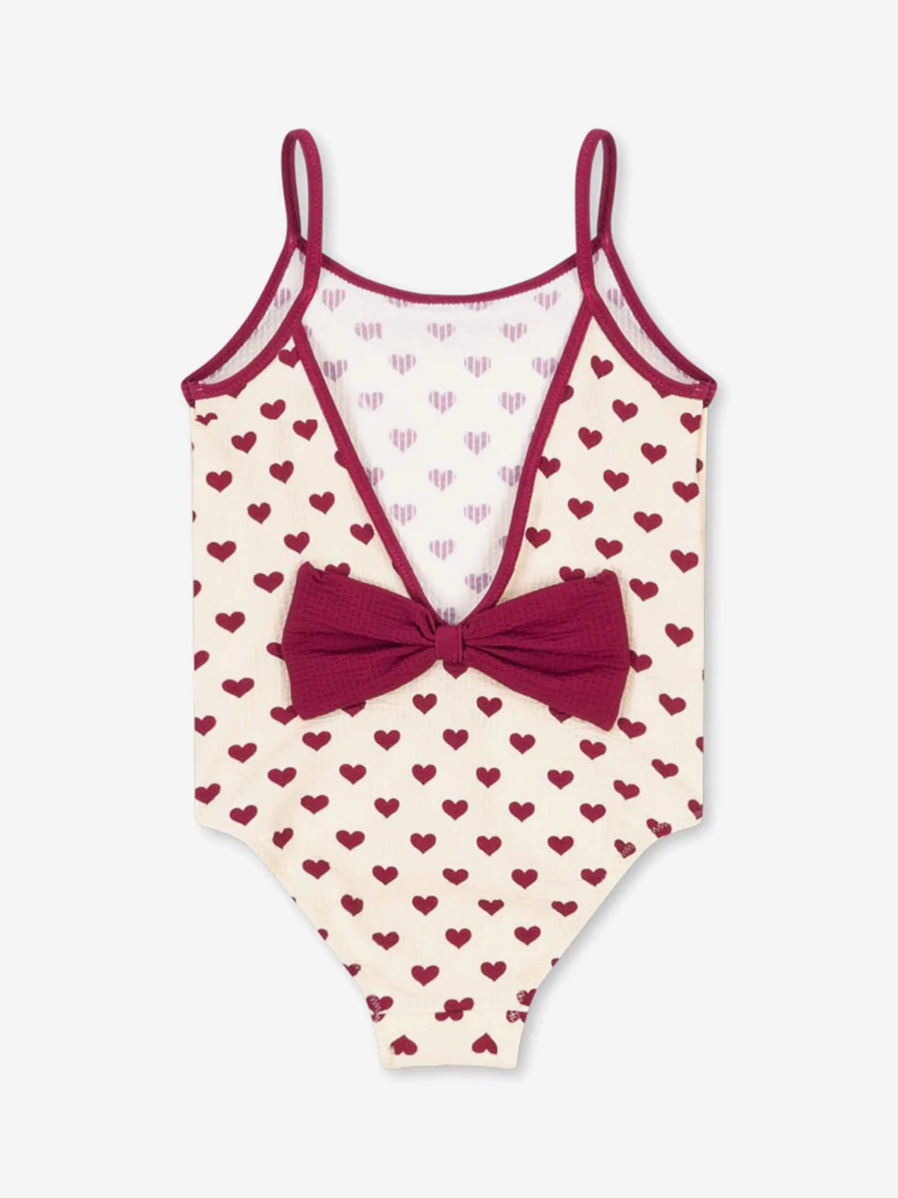 Girls Bowie Heart Swimsuit in Ivory