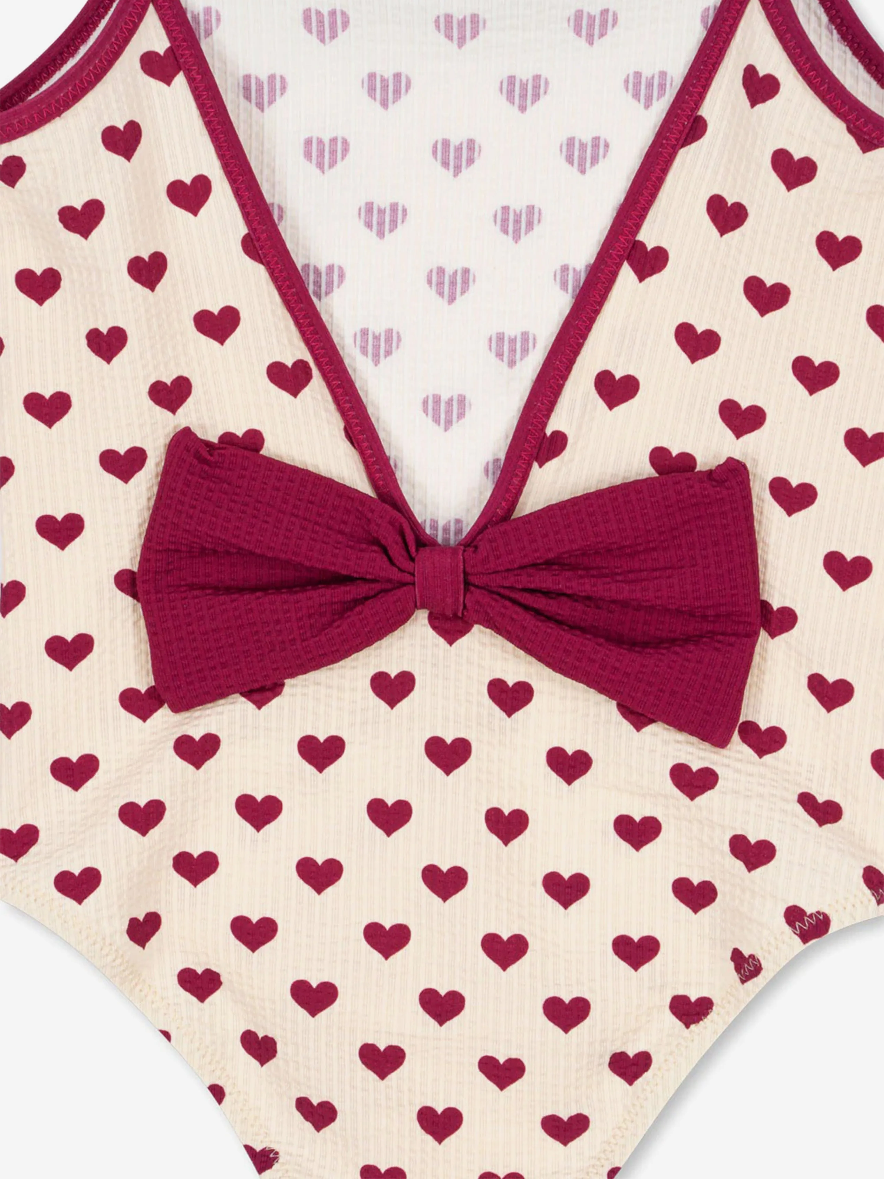 Girls Bowie Heart Swimsuit in Ivory