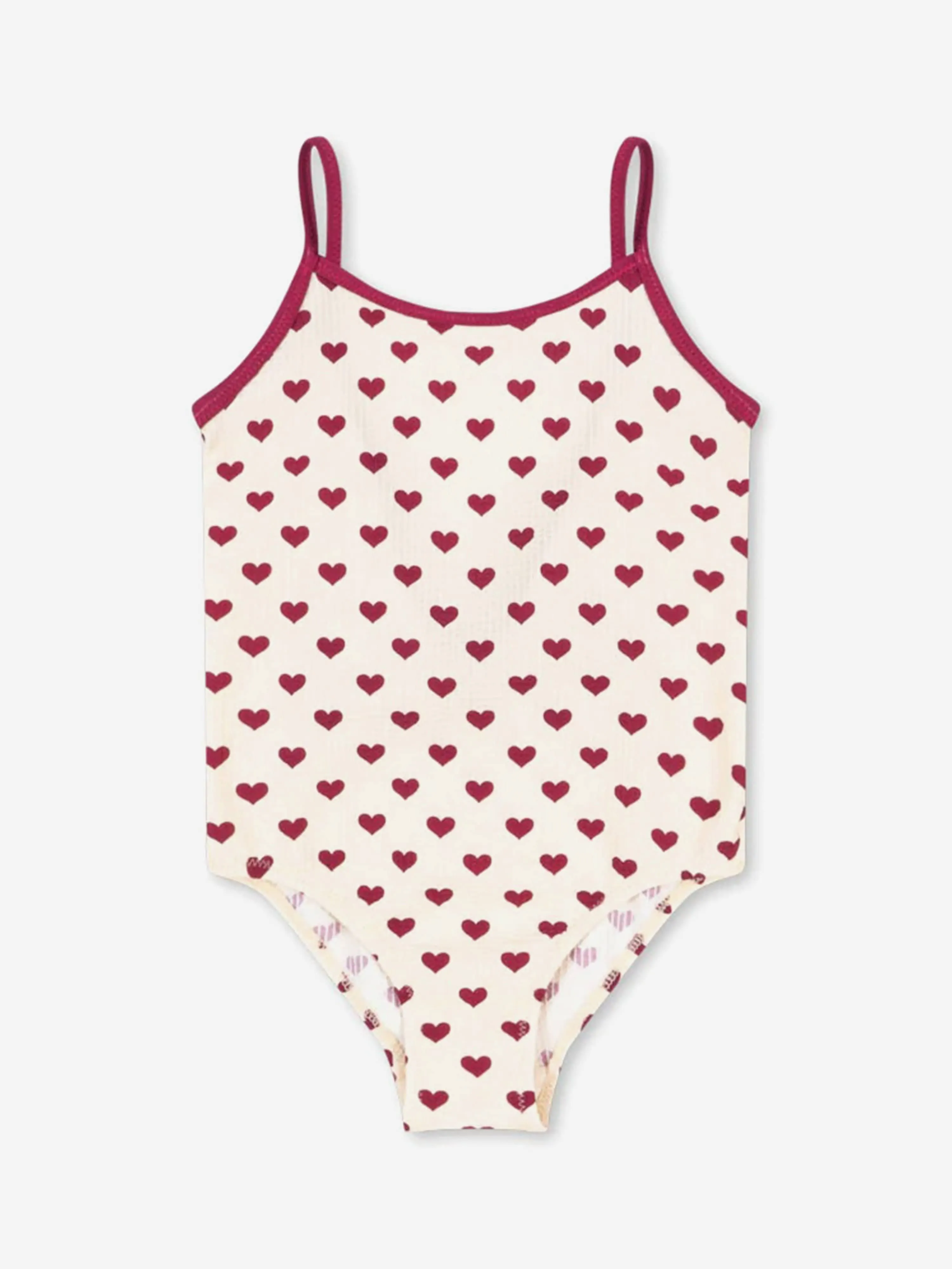 Girls Bowie Heart Swimsuit in Ivory