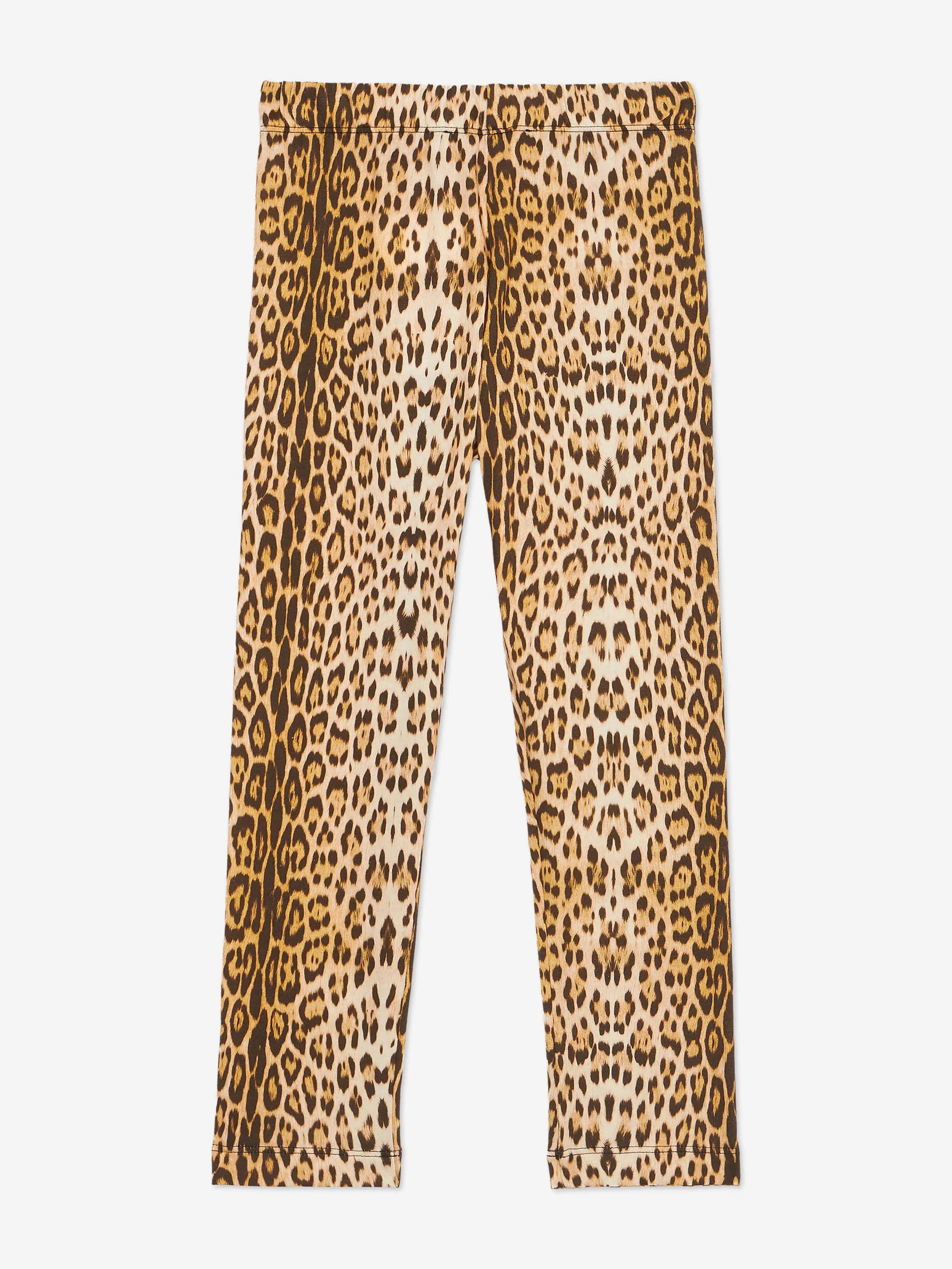 Girls Branded Leggings in Brown