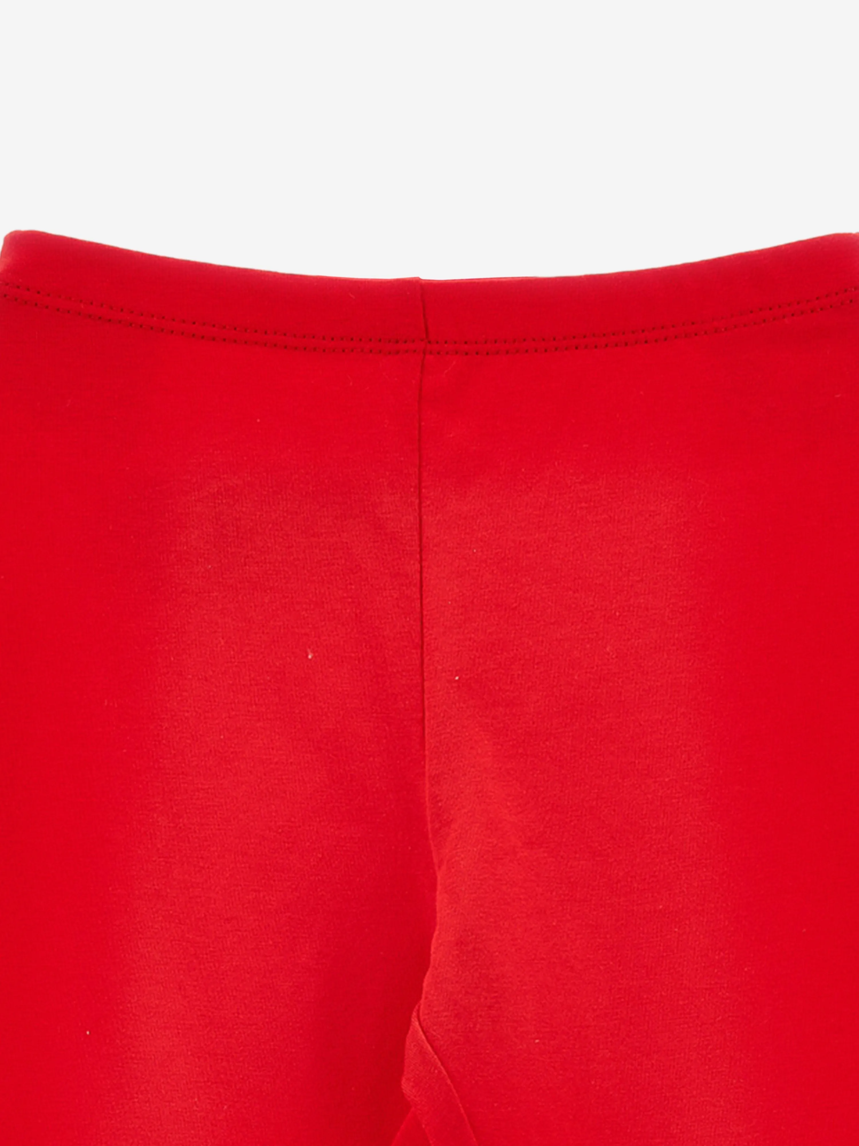 Girls Branded Leggings in Red