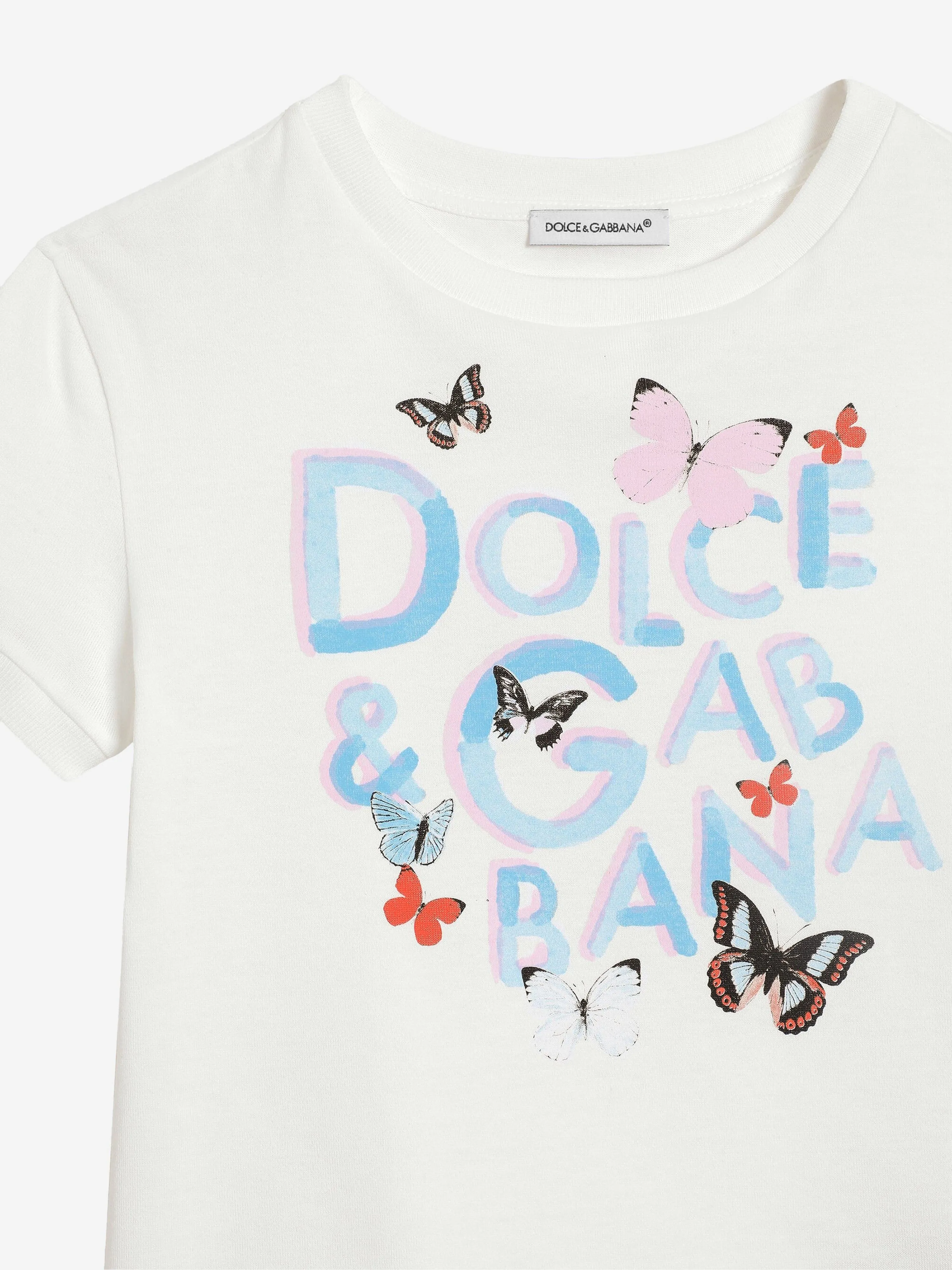 Girls Butterfly Logo T-Shirt in White