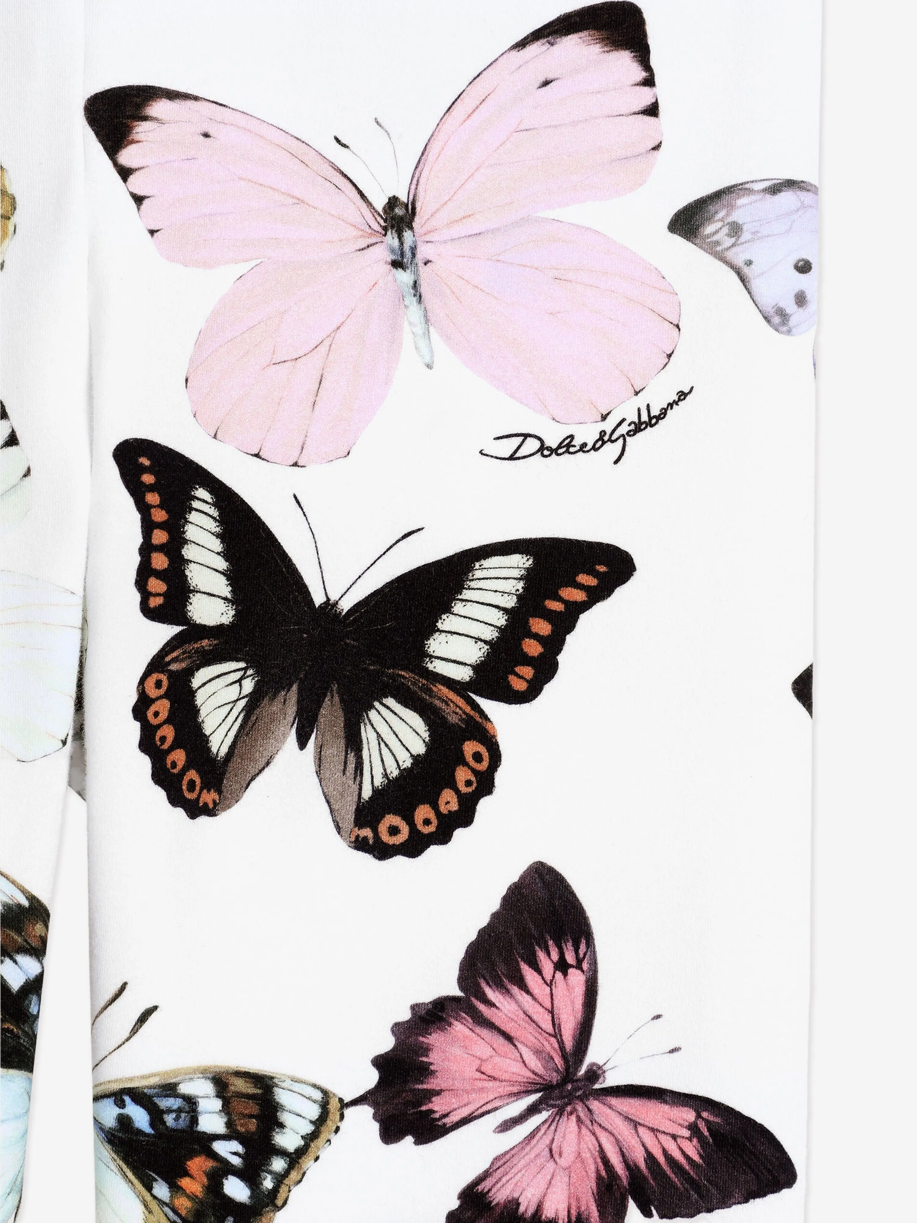 Girls Butterfly Print Leggings in White