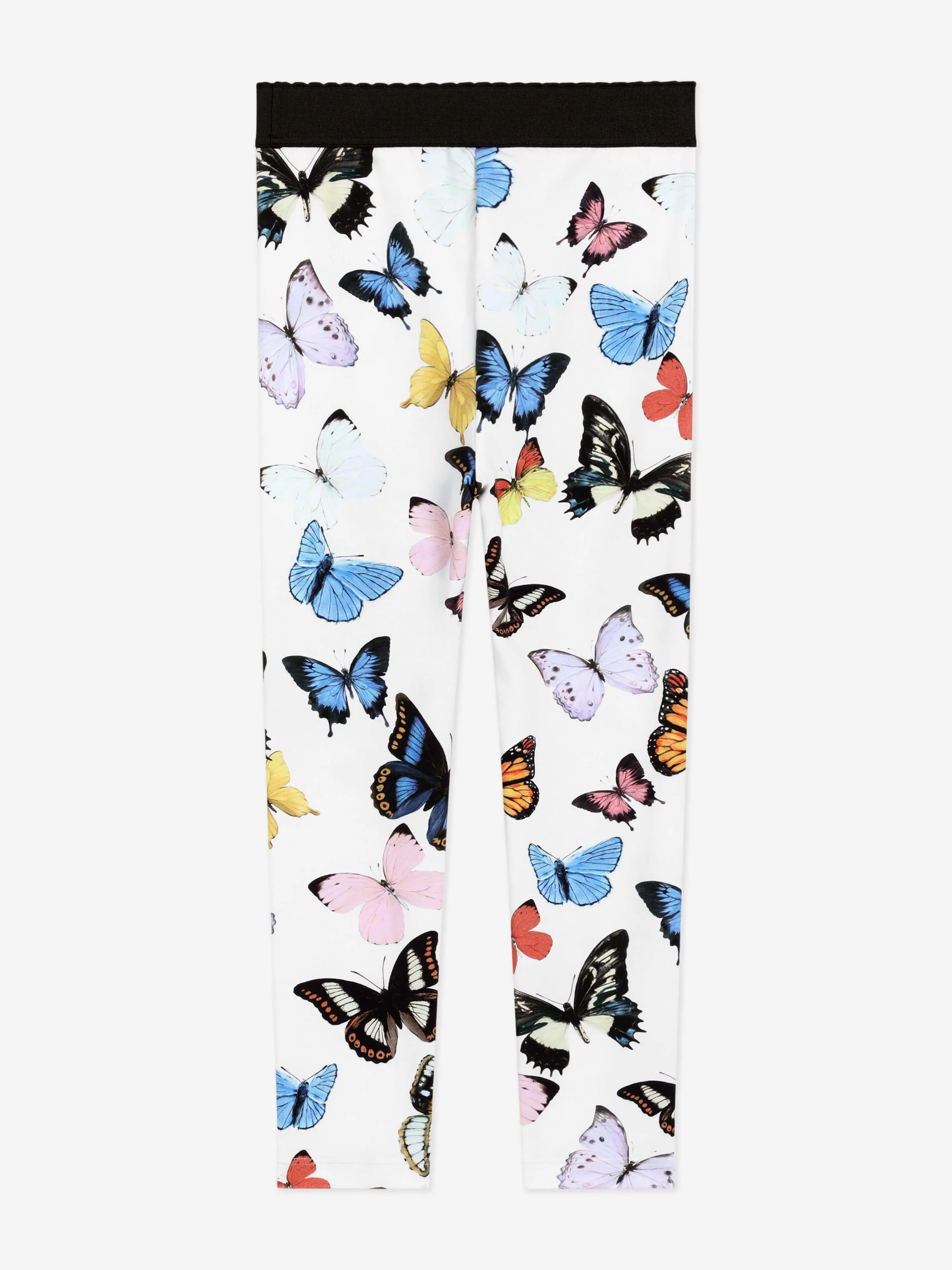 Girls Butterfly Print Leggings in White