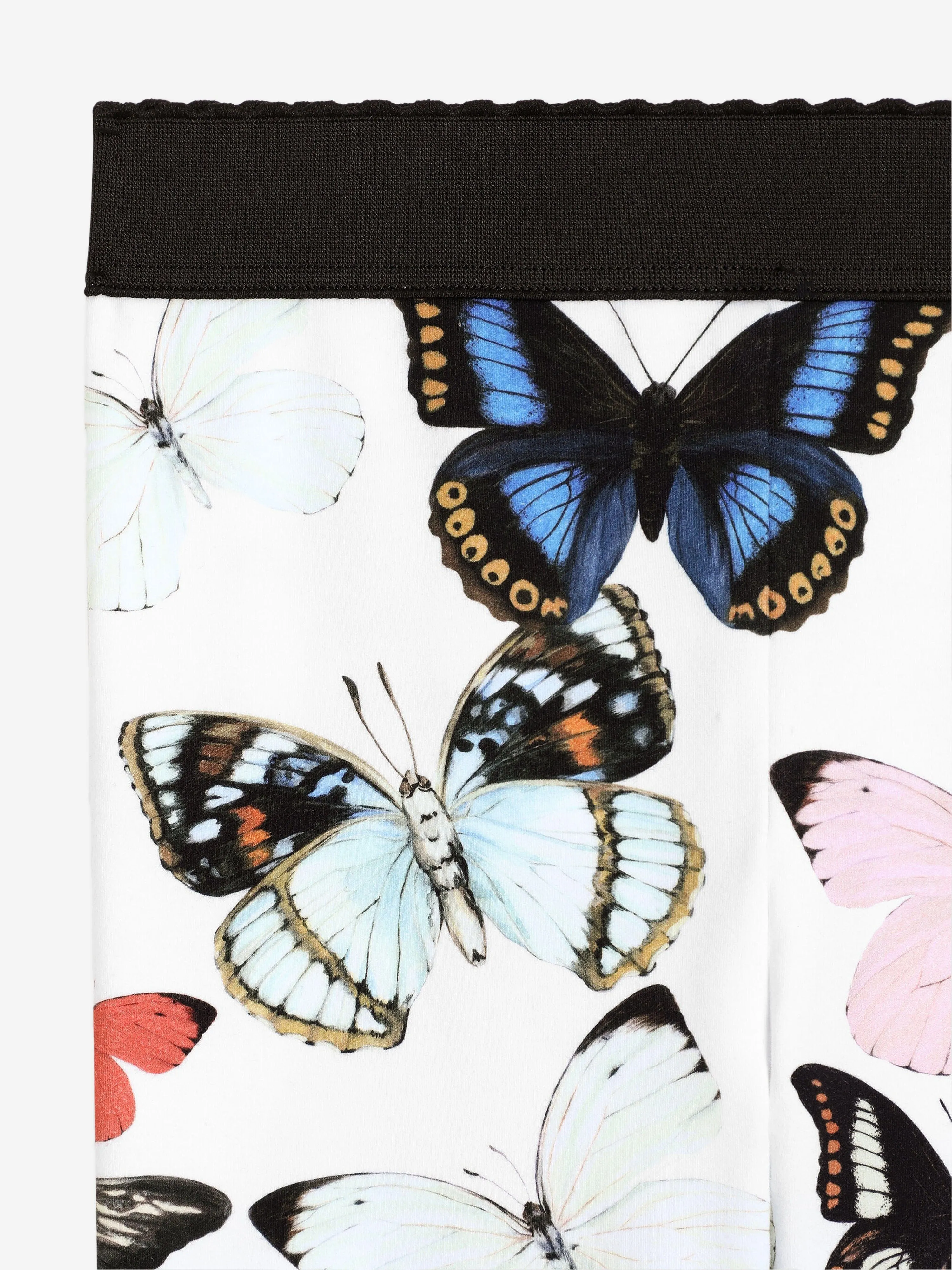 Girls Butterfly Print Leggings in White