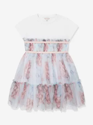 Girls Butterly Collage Dress in Blue