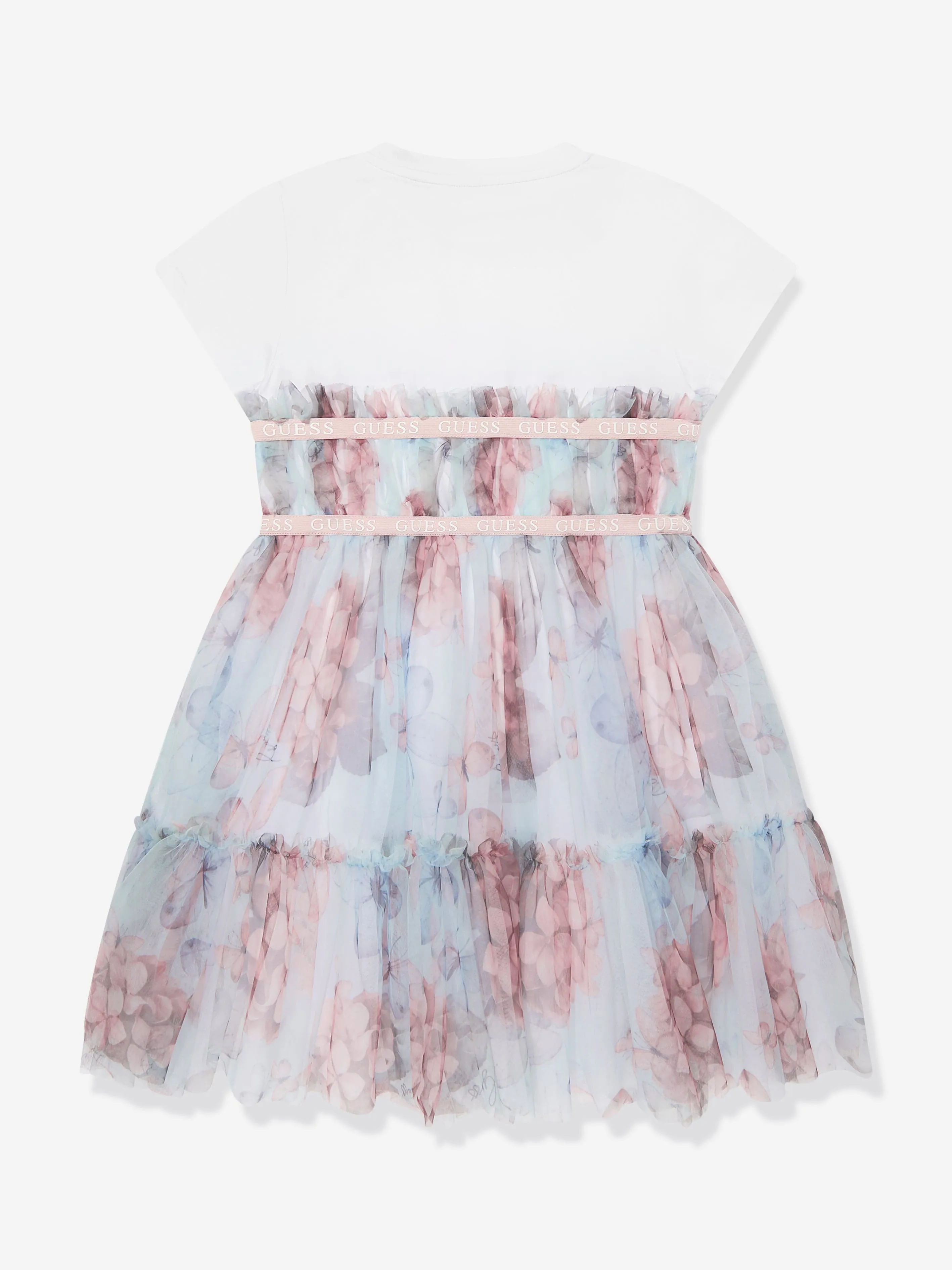 Girls Butterly Collage Dress in Blue