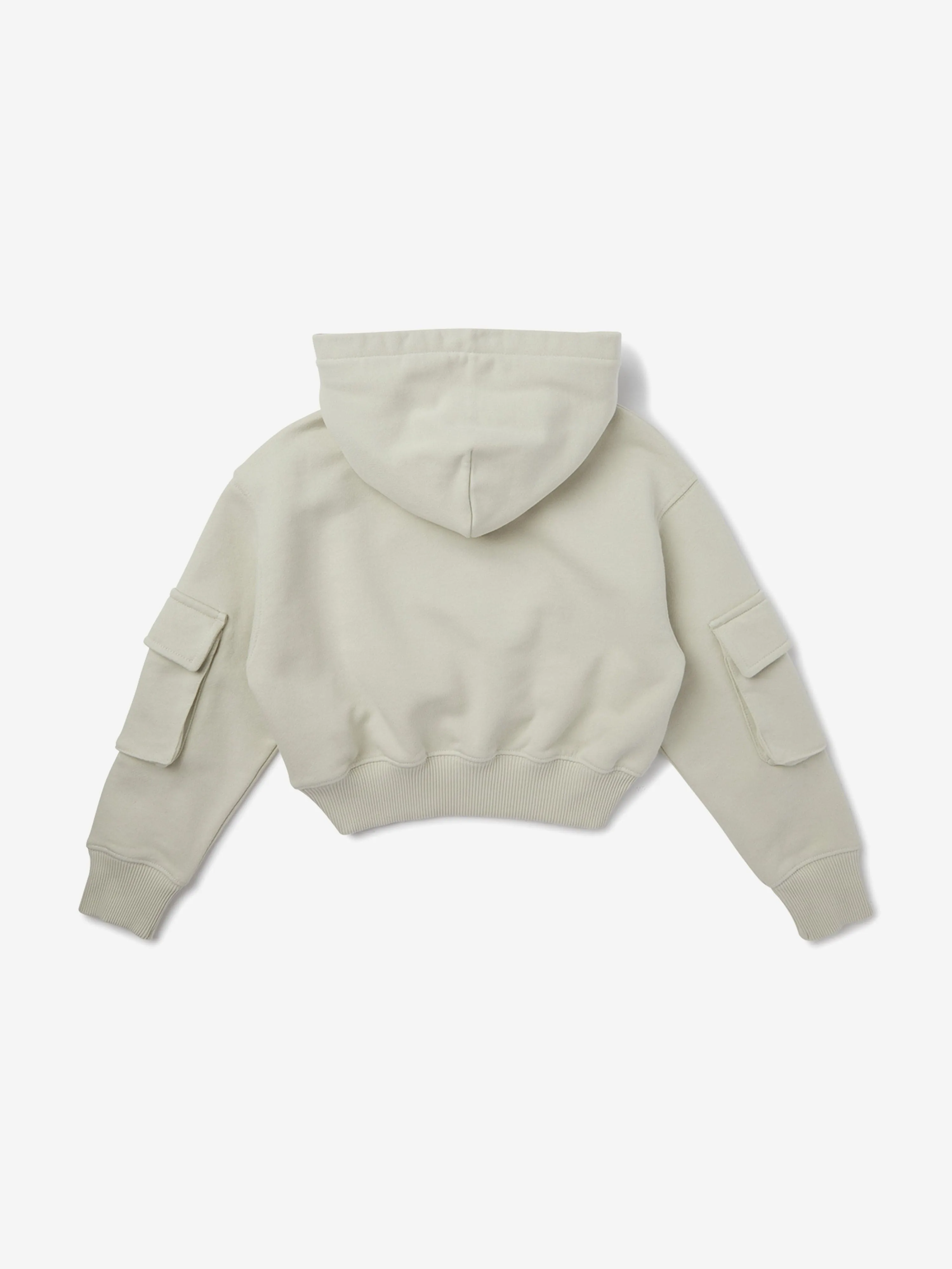 Girls Cargo Cropped Hoodie in Grey