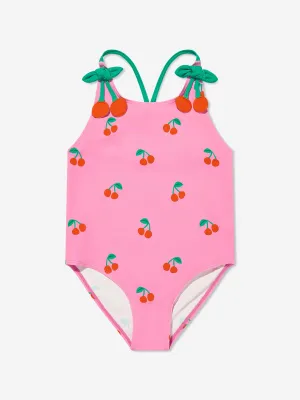 Girls Cherries Swimsuit in Pink