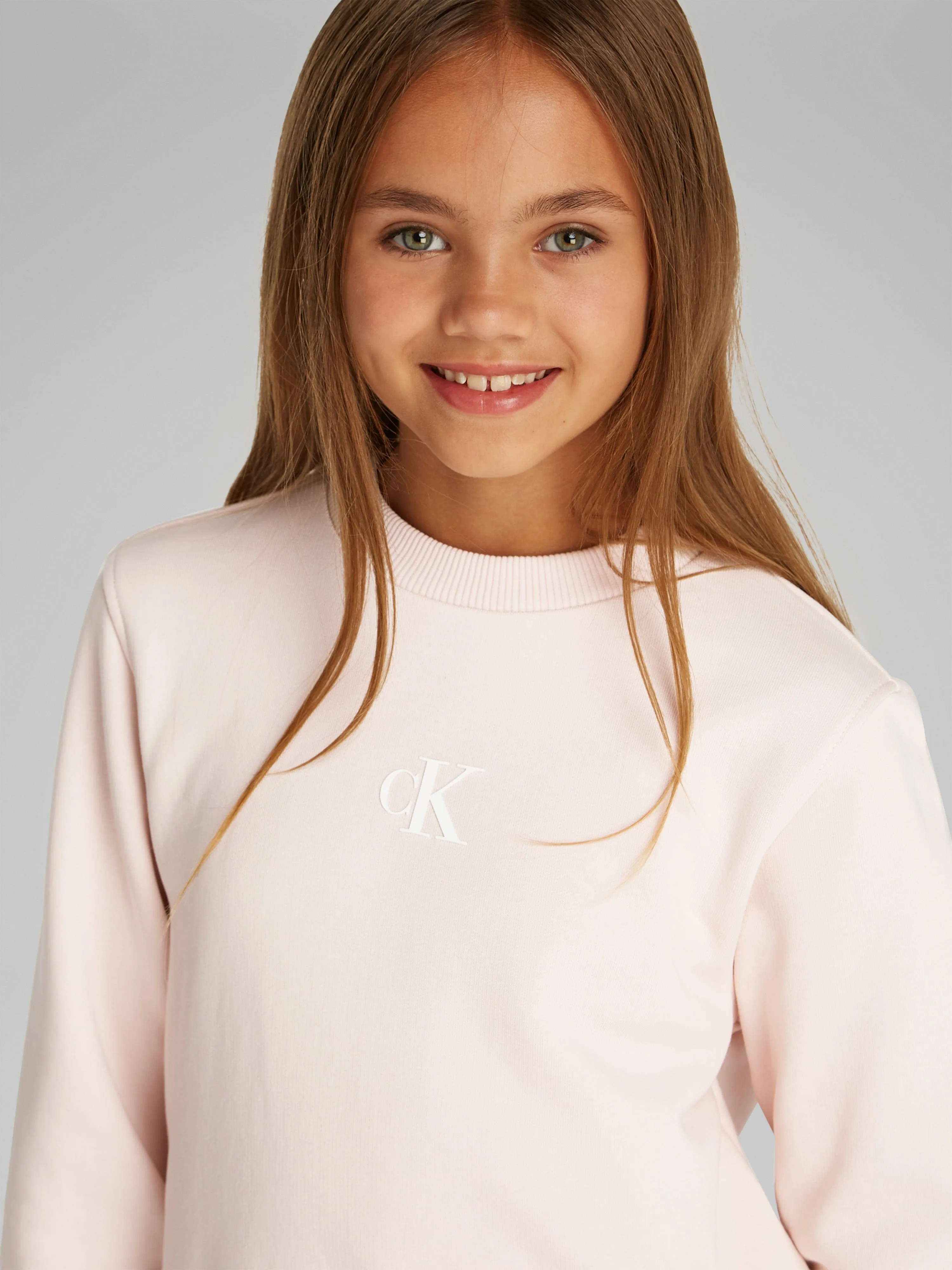 Girls CK Logo Sweatshirt in Pink