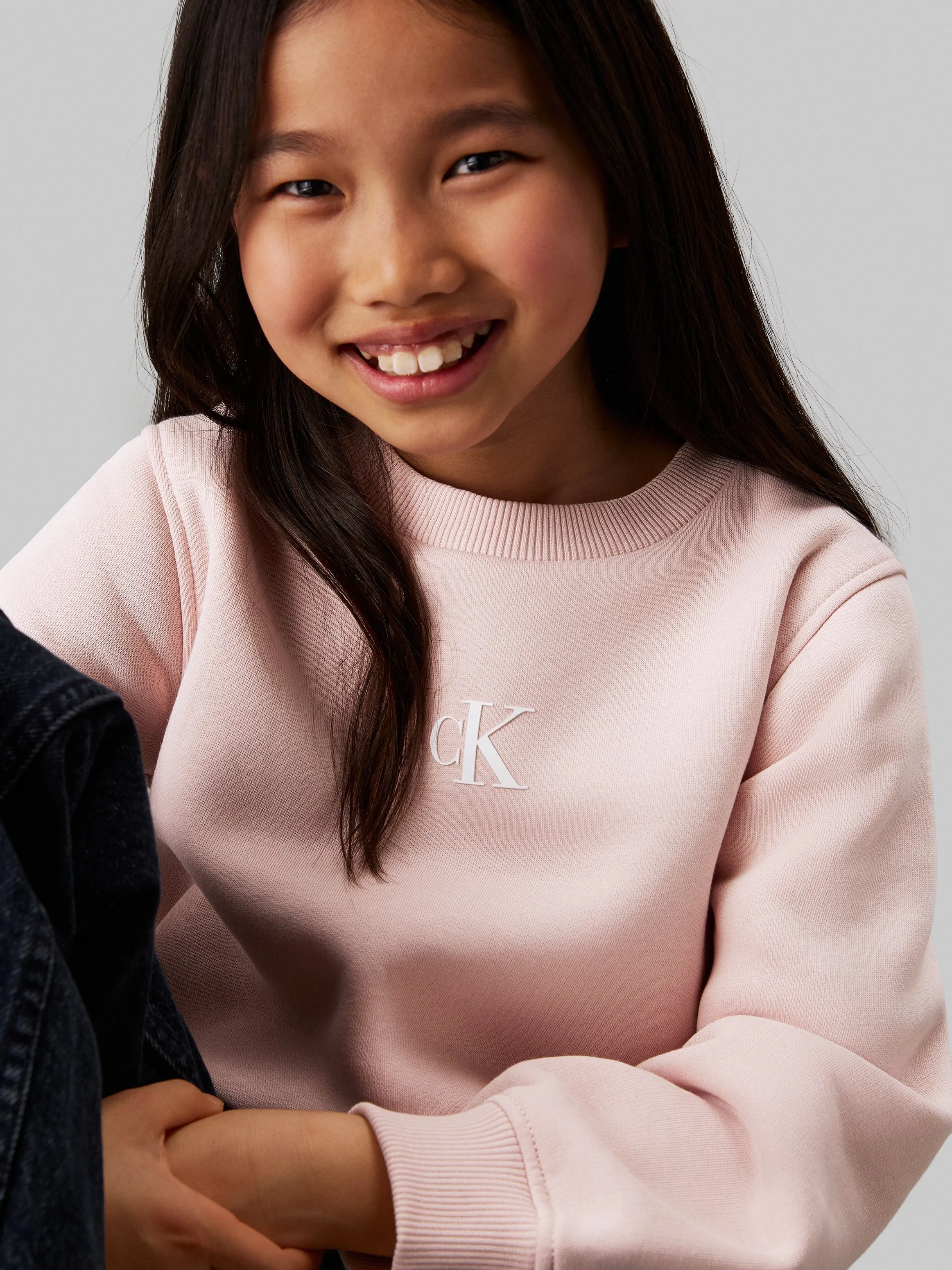 Girls CK Logo Sweatshirt in Pink