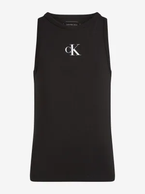 Girls CK Logo Tank Top in Black