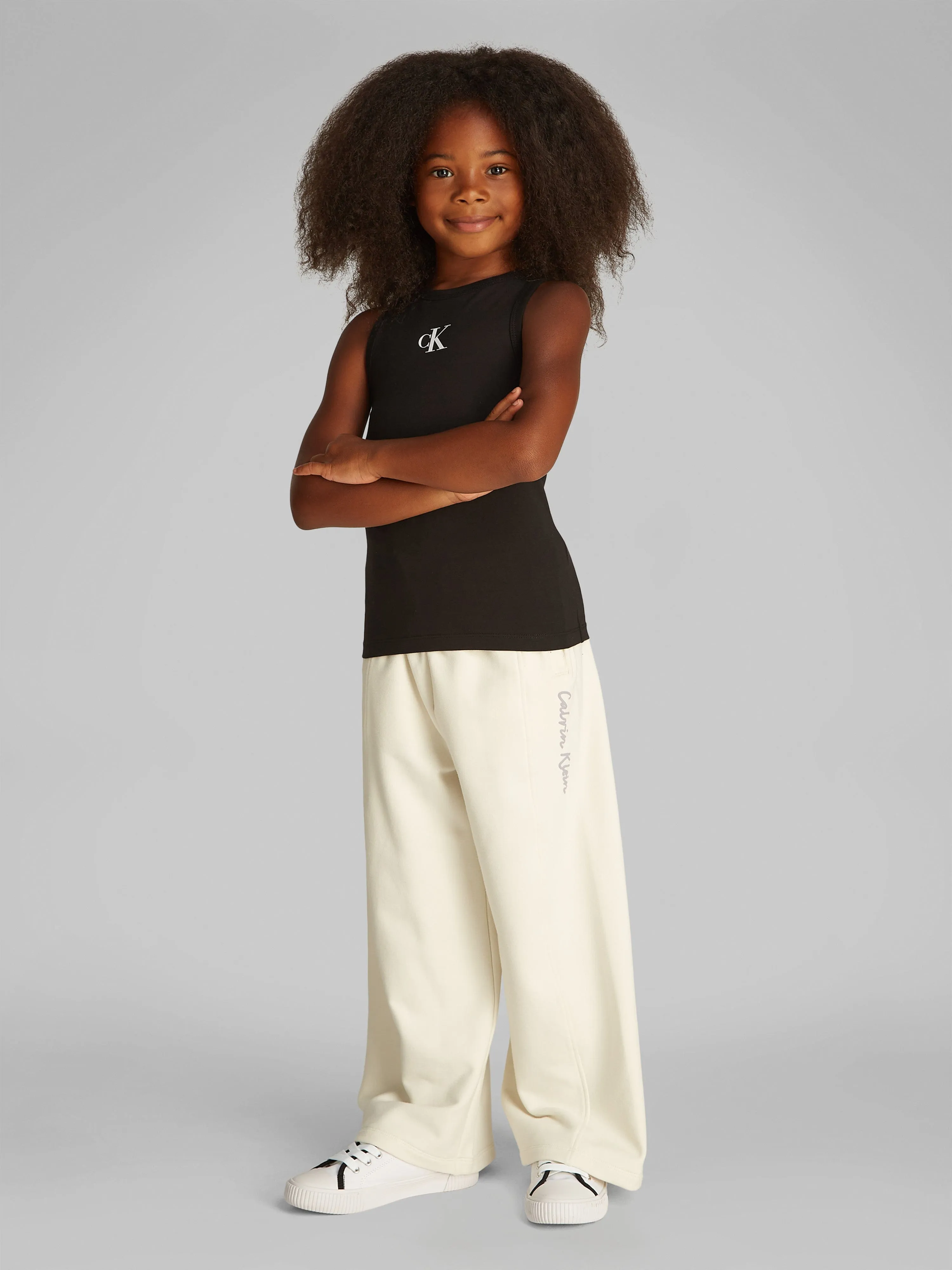 Girls CK Logo Tank Top in Black