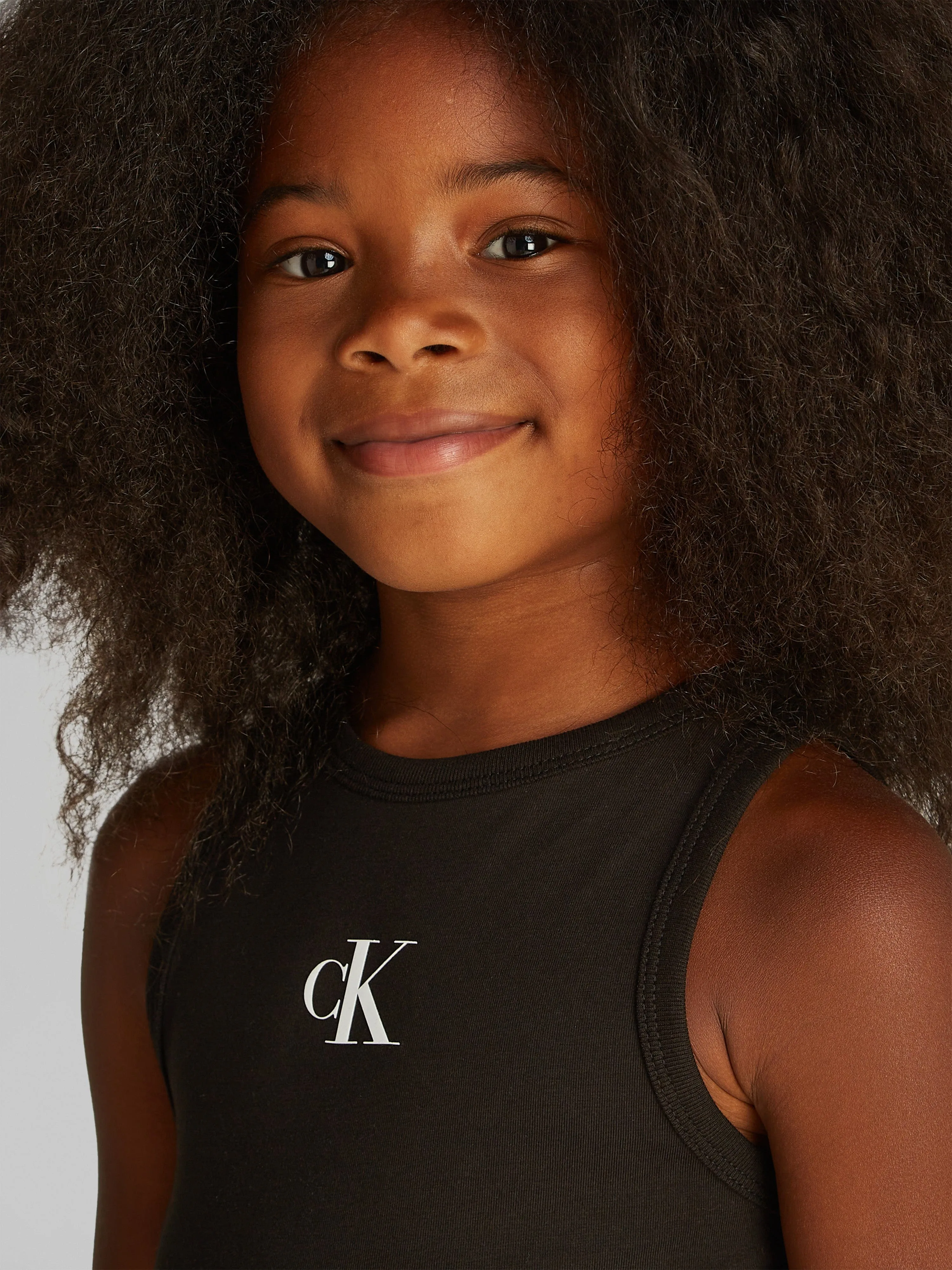 Girls CK Logo Tank Top in Black