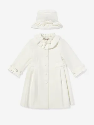 Girls Coat and Hat Set in Ivory
