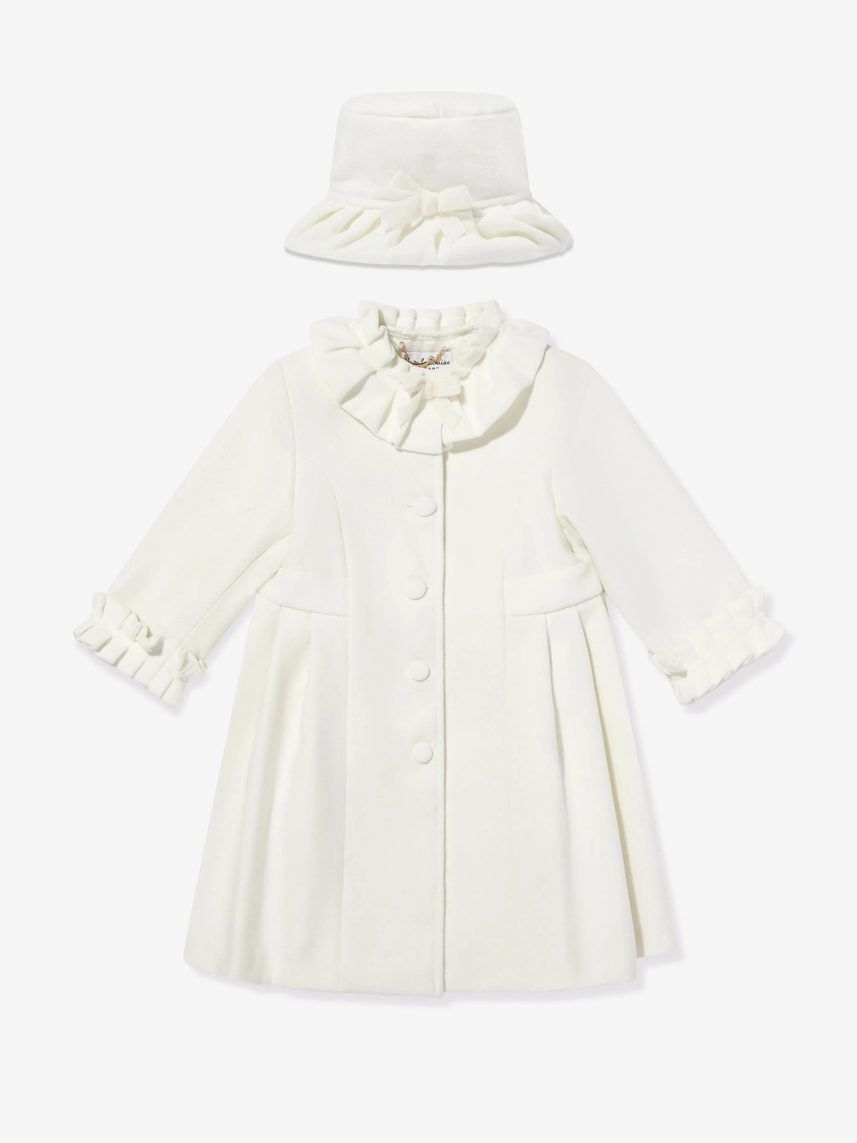 Girls Coat and Hat Set in Ivory