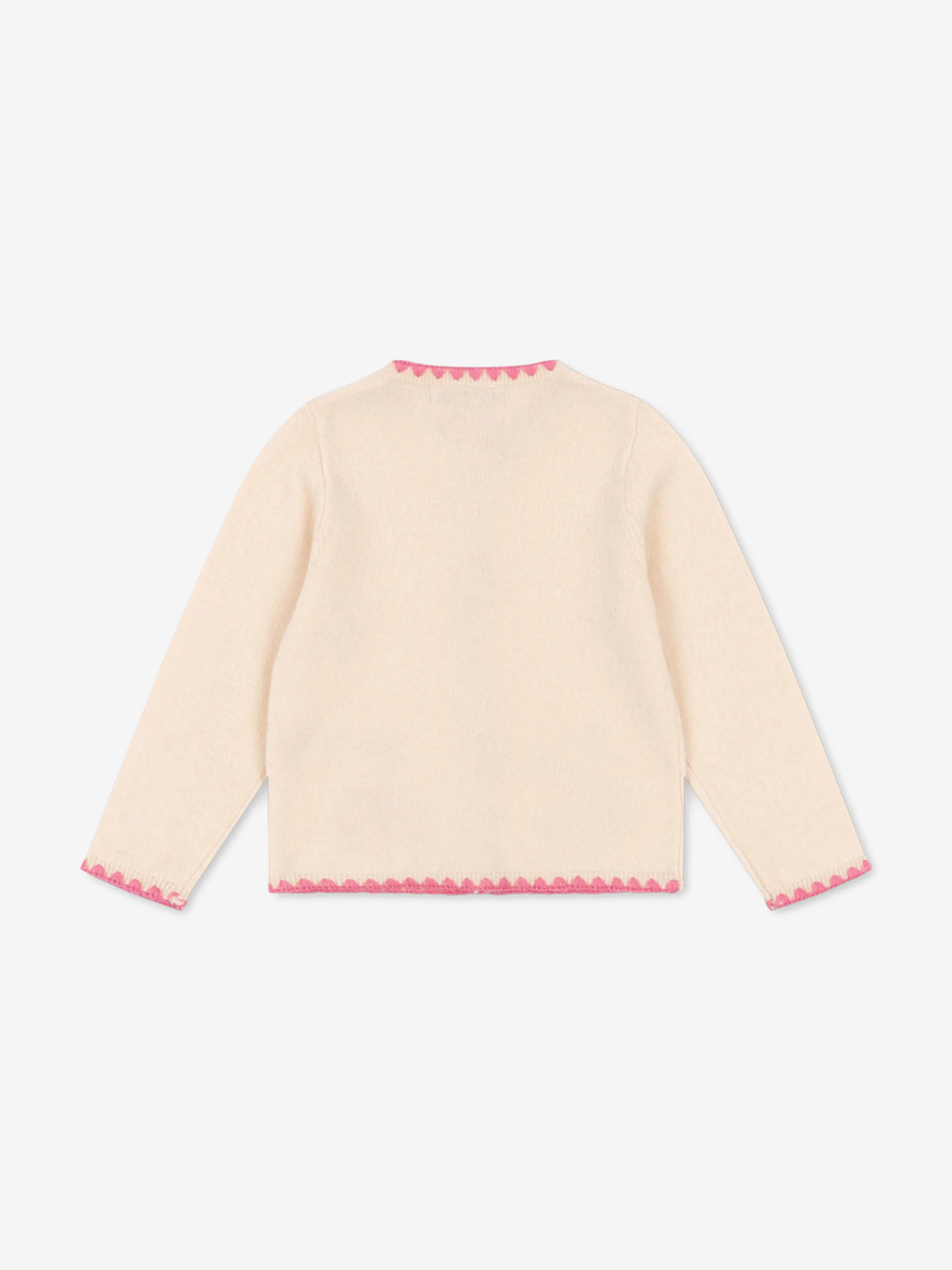 Girls Collette Wool Knit Cardigan in Ivory