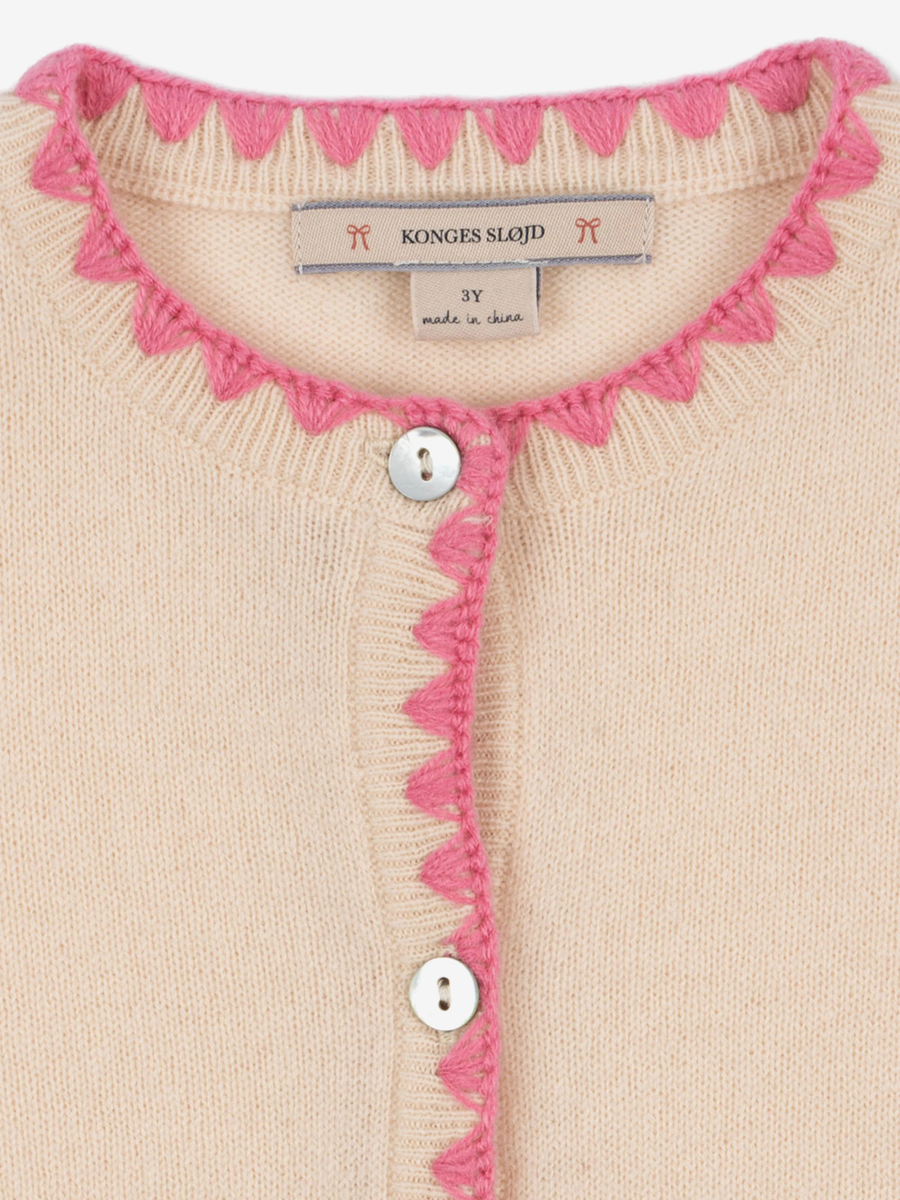 Girls Collette Wool Knit Cardigan in Ivory