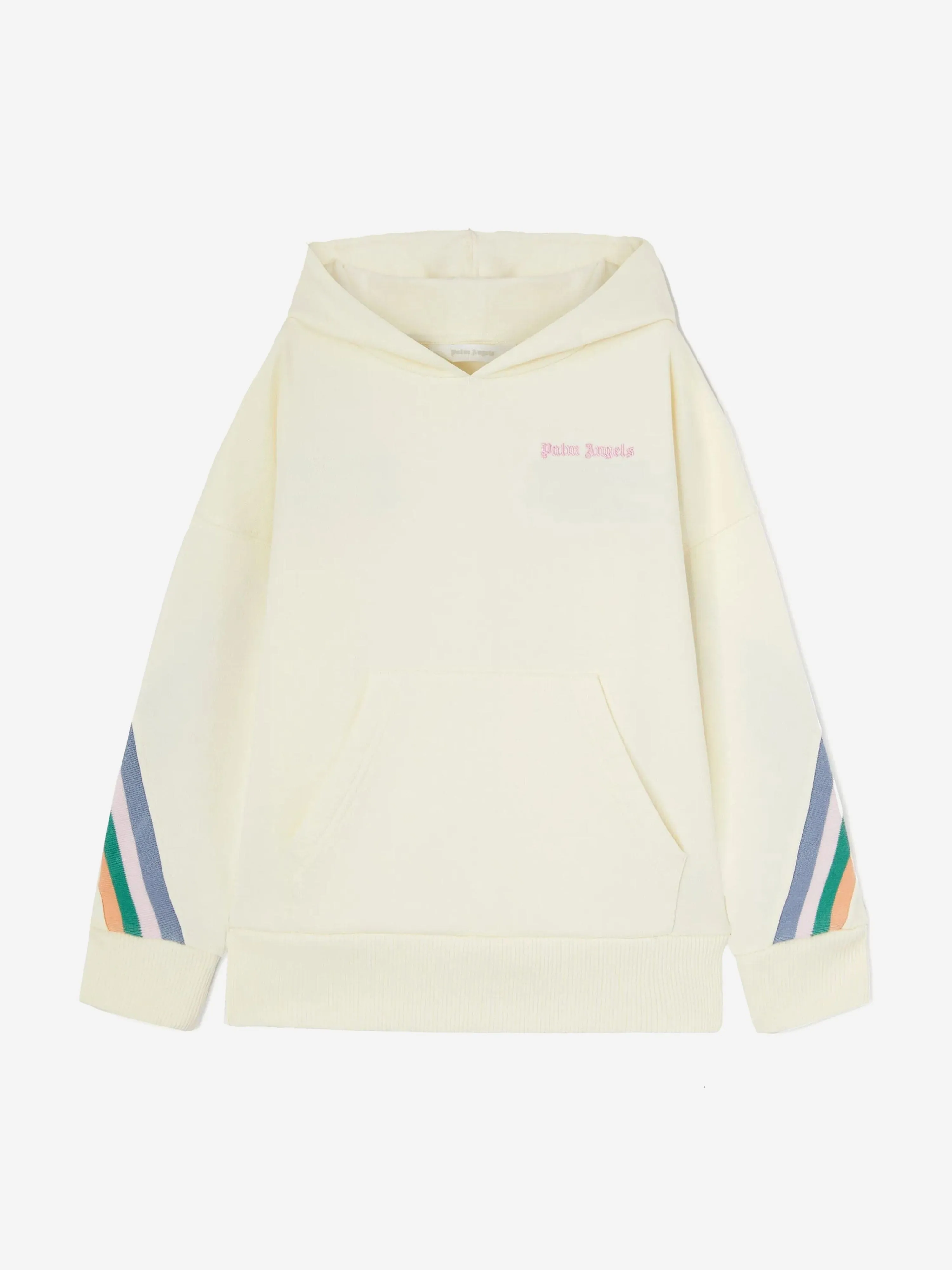 Girls Colourful Track Hoodie in Ivory